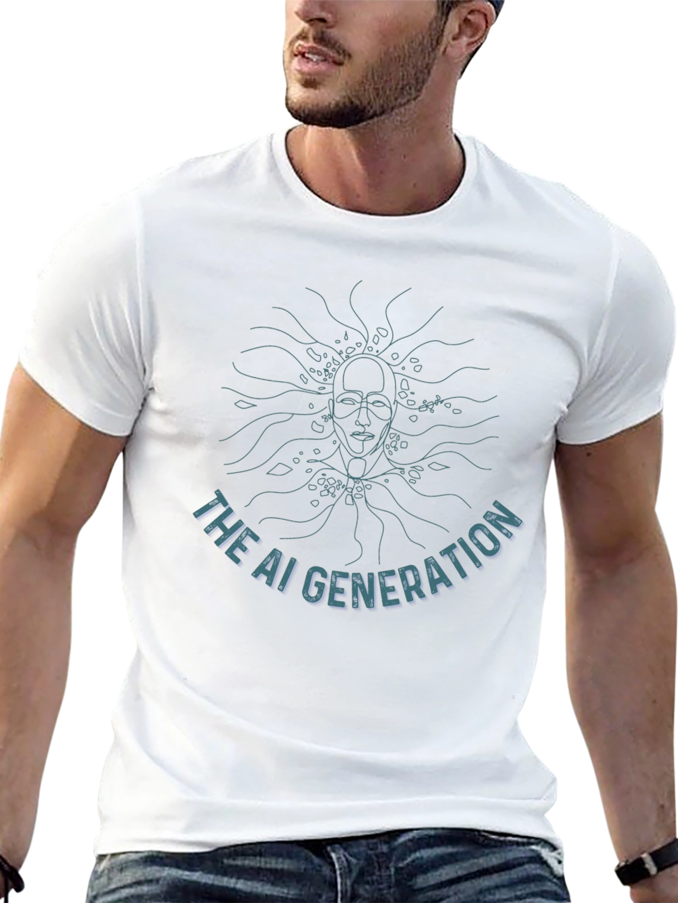 AI Generation Graphic Tee - Modern Black T-Shirt