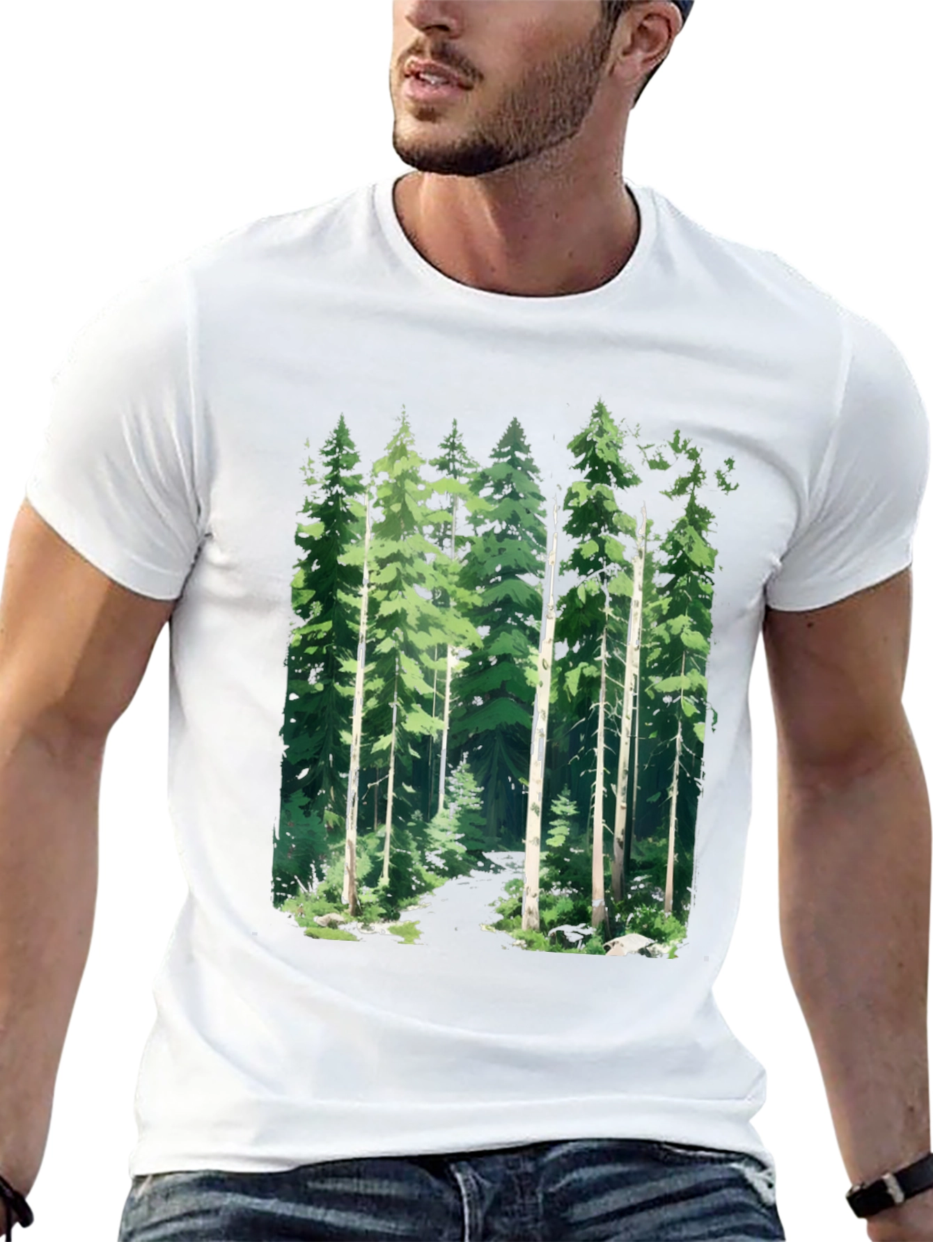 Forest Graphic Tee - Nature Inspired Black T-Shirt