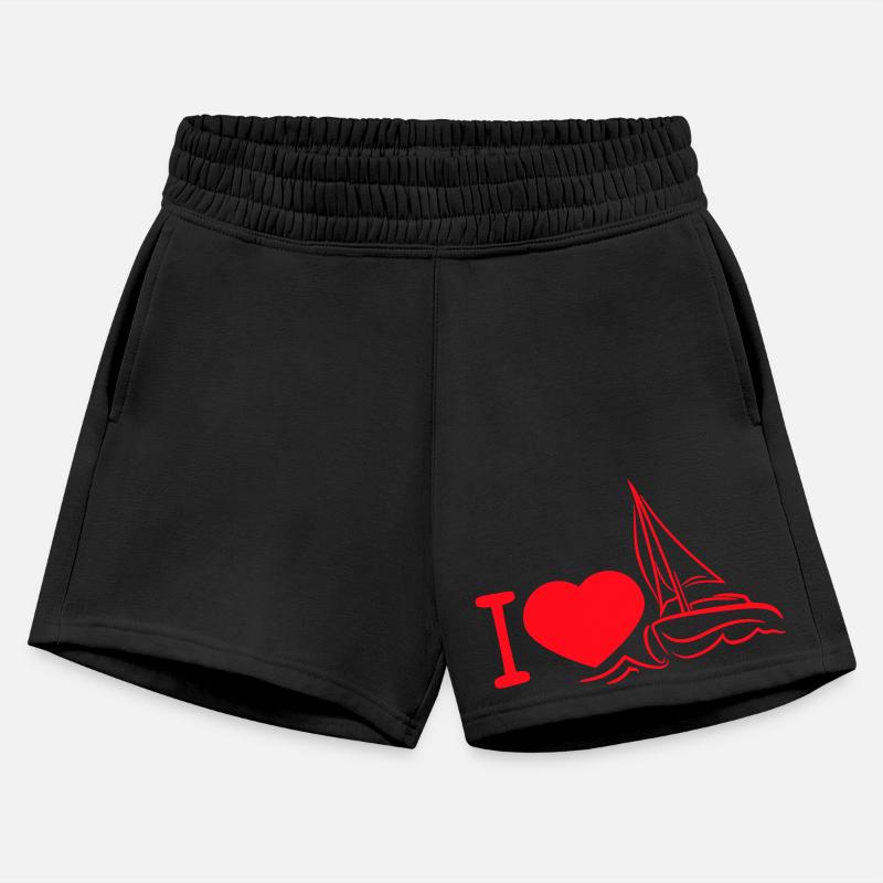 I Love Sailing Boat Sail Heart Symbol Crew Logo