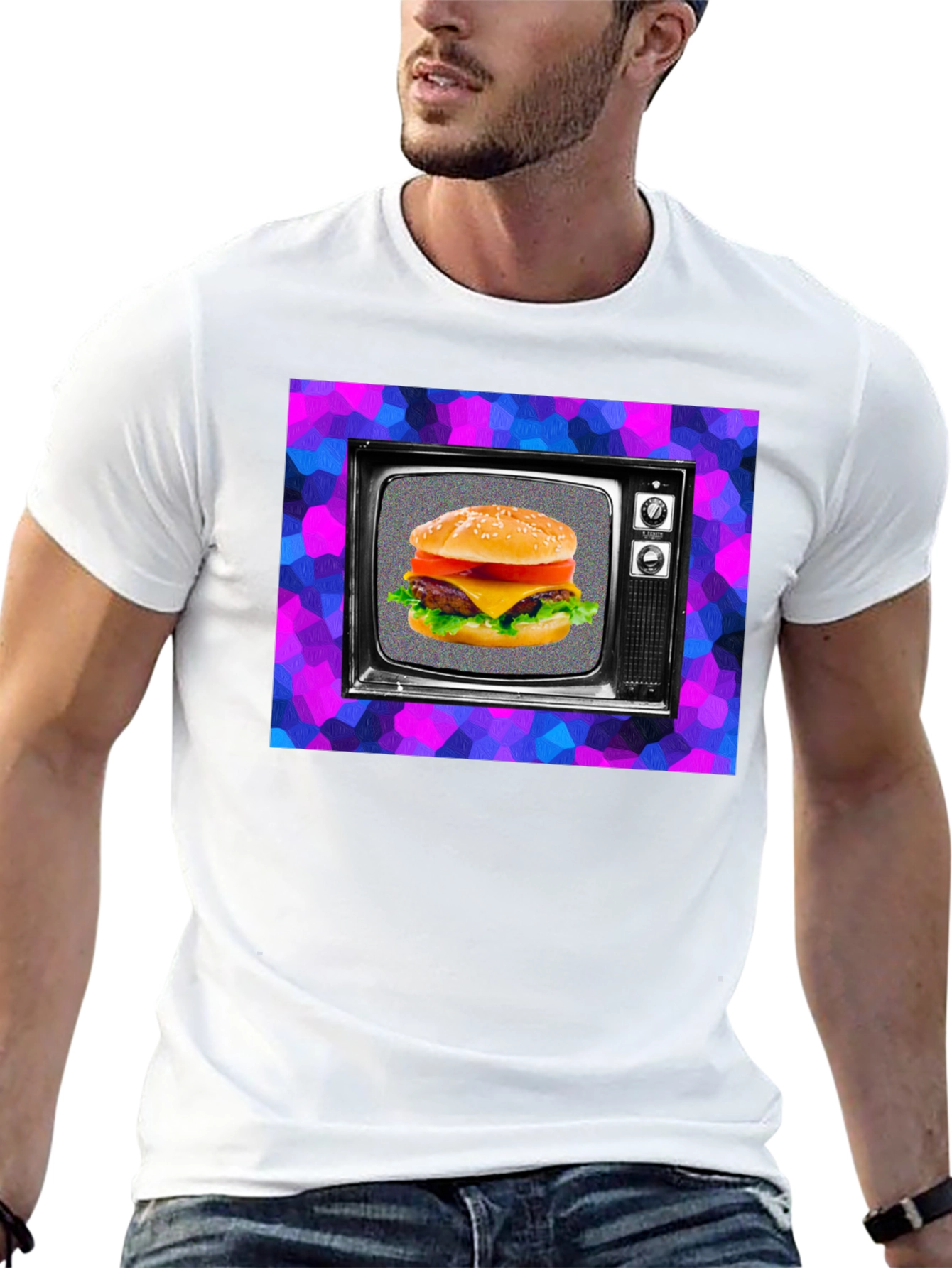 Burger TV Graphic Tee - Retro Style