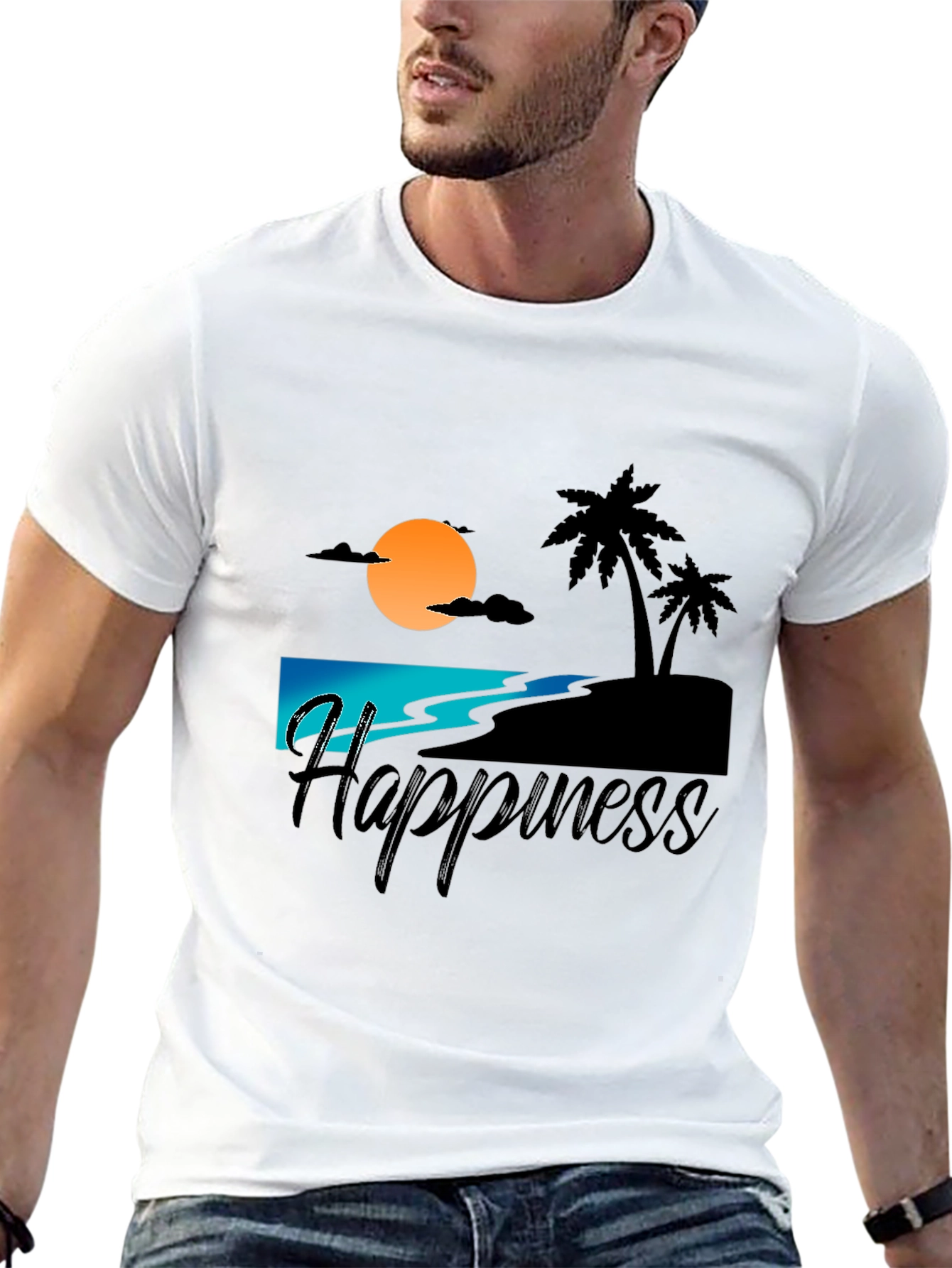 Sunset Beach Happiness Graphic Tee