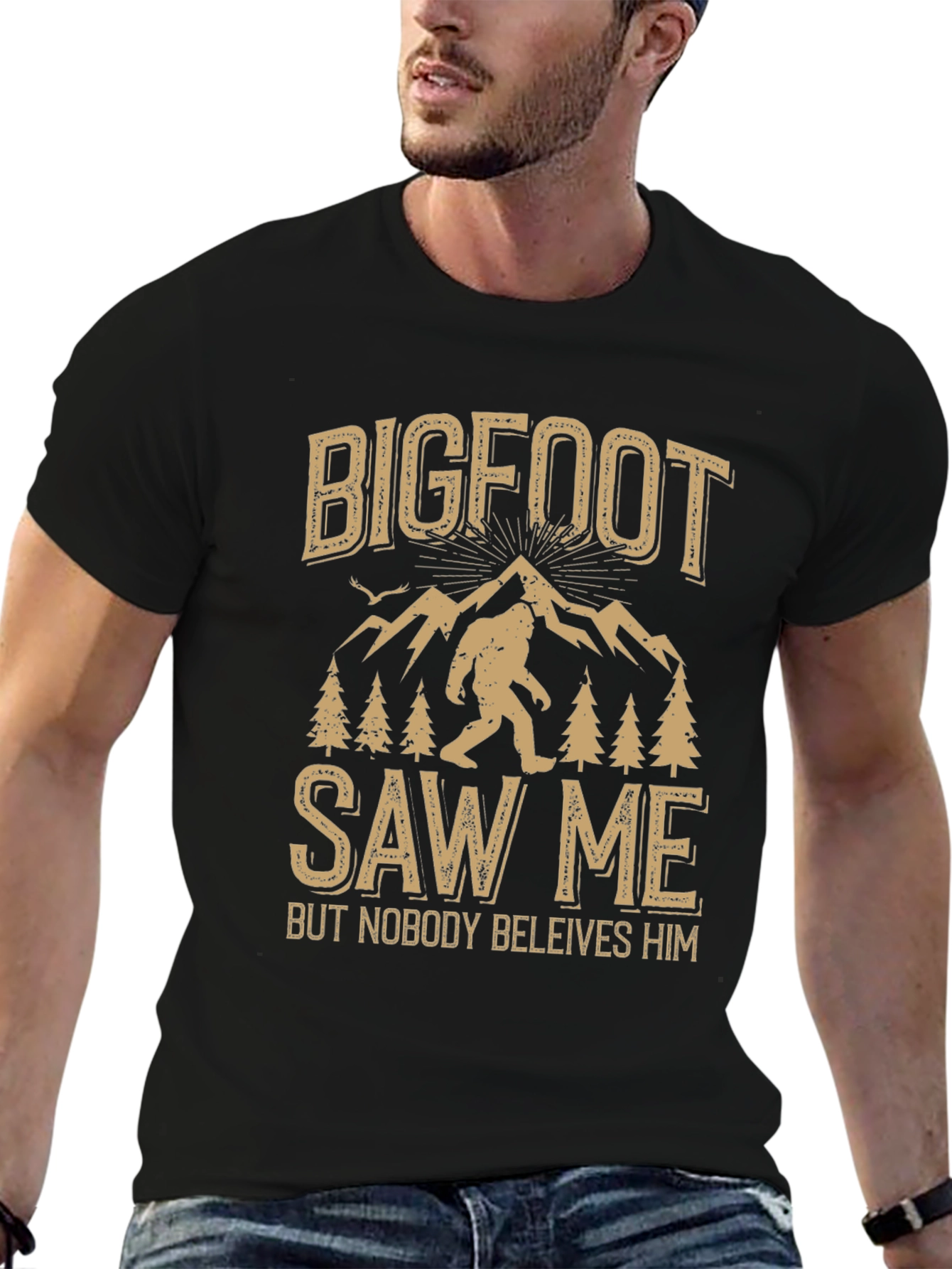 Bigfoot Saw Me T-Shirt - Novelty Graphic Tee