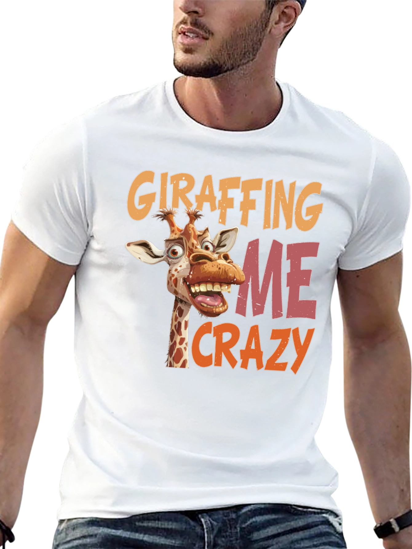 Giraffing Me Crazy Graphic Tee - Funny Giraffe Shirt