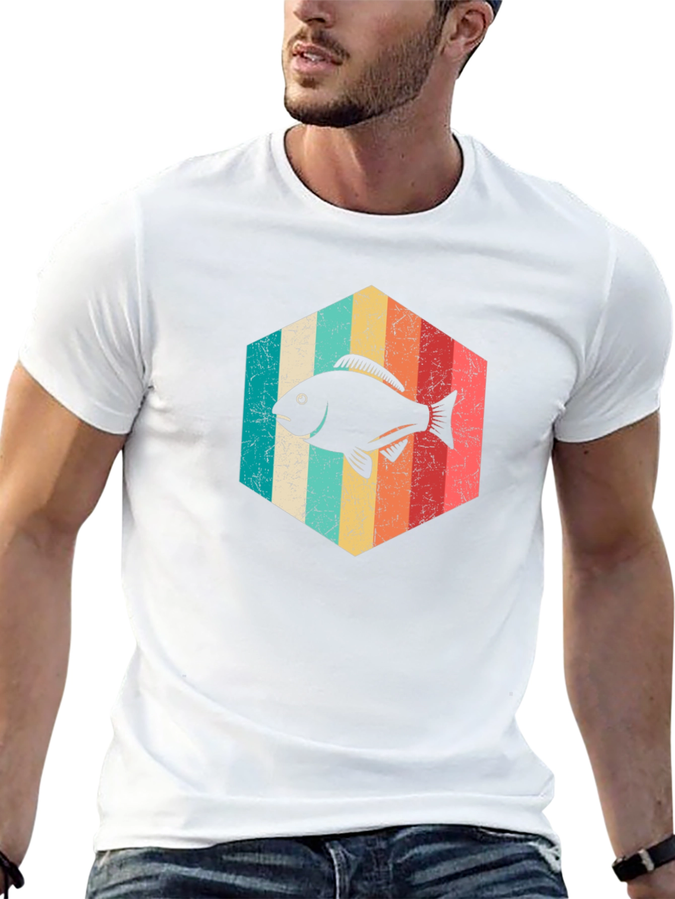 Retro Fish Graphic Tee - Black