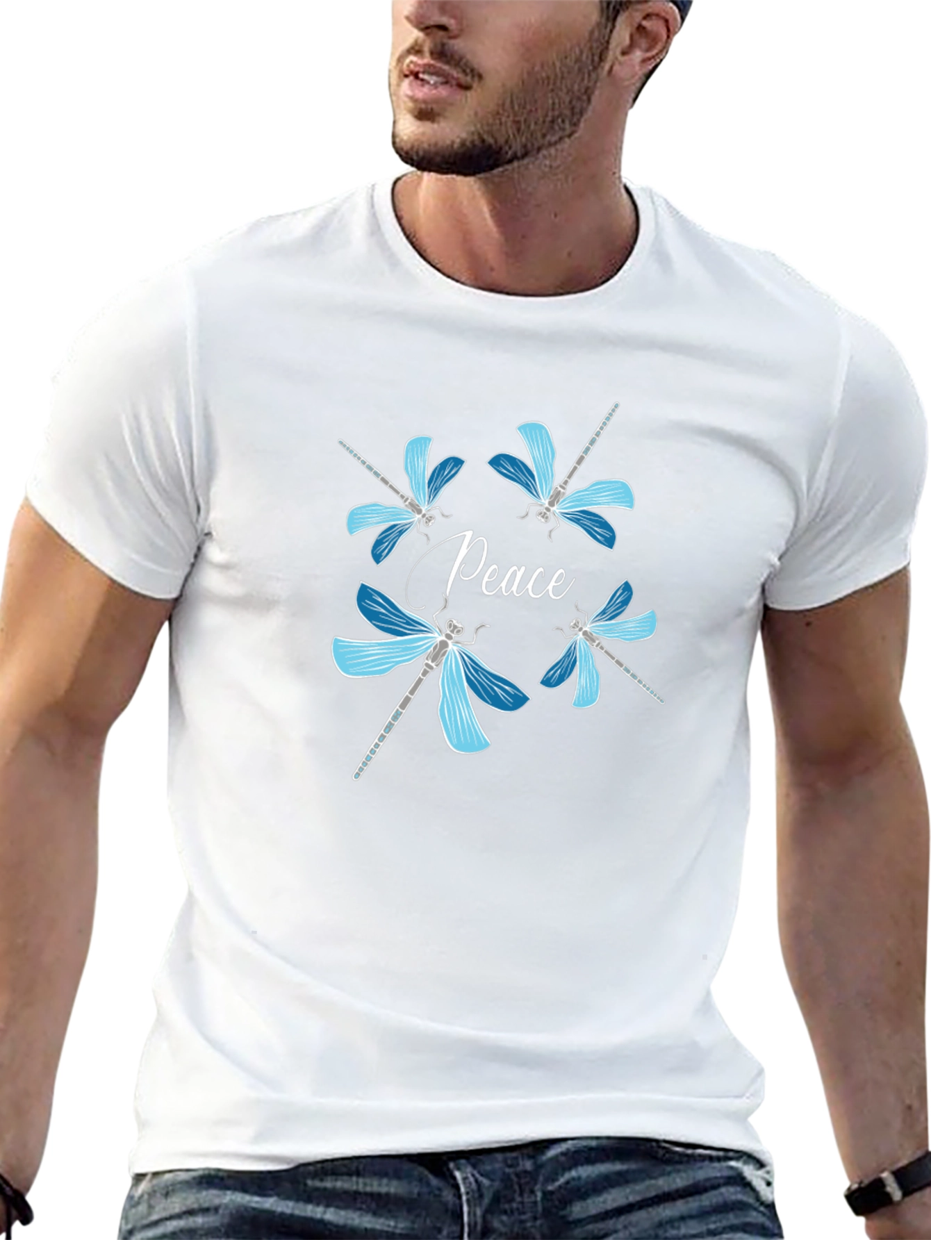 Peace Dragonfly Graphic T-Shirt