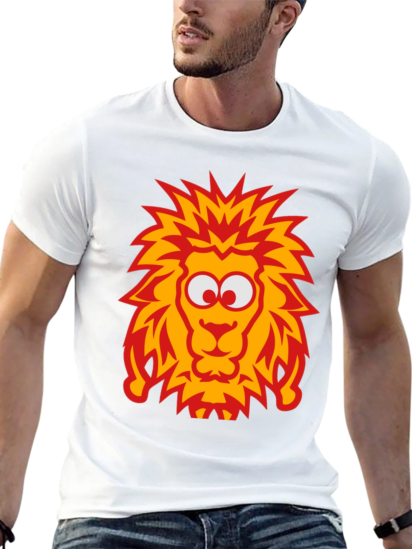 Lion Graphic Tee - Bold Cartoon Design