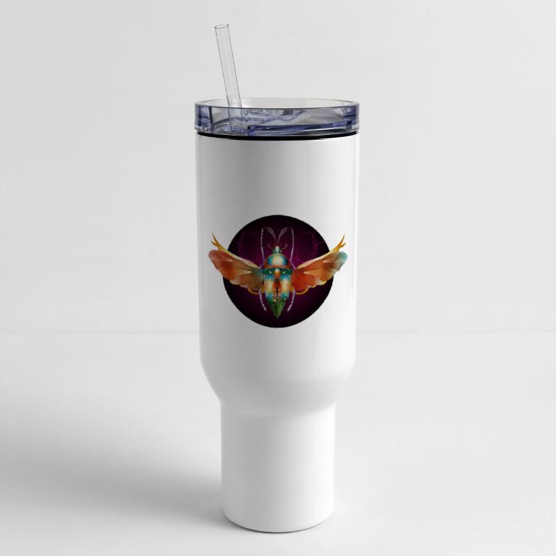 imaginative colorful shimmering insect with wings