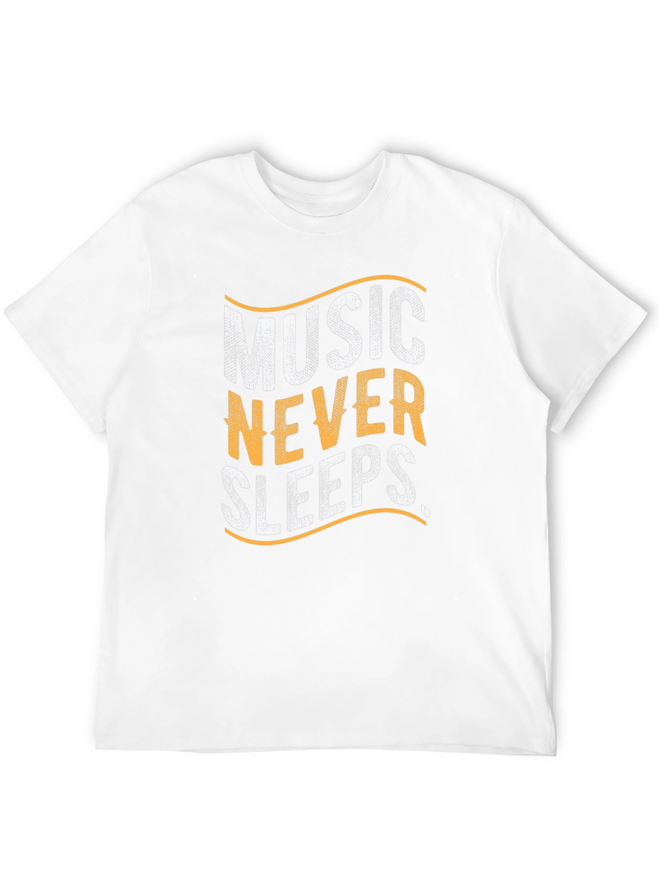 Music Never Sleeps Graphic Tee - Black Cotton T-Shirt