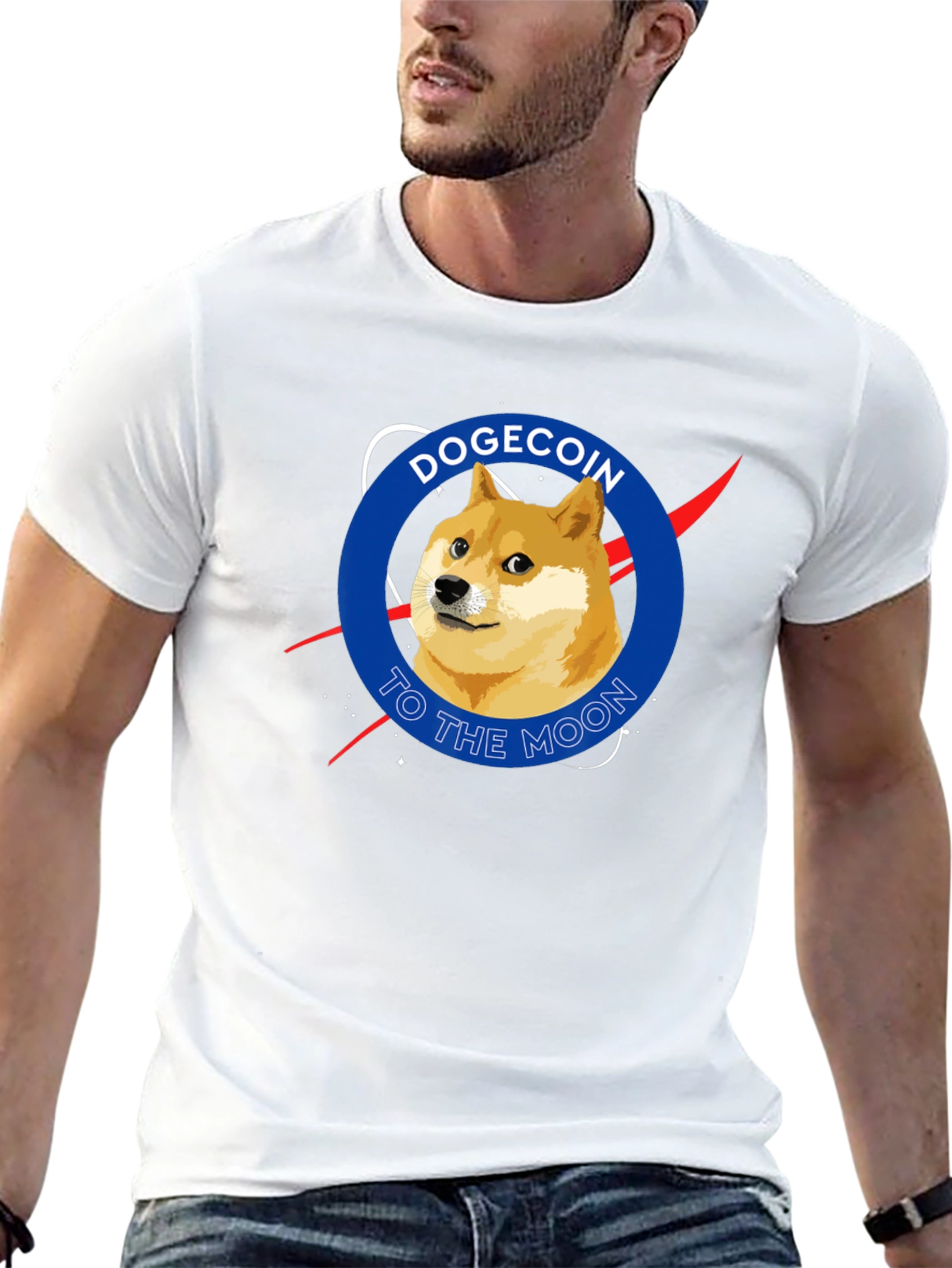 Dogecoin To The Moon T-Shirt – Crypto Space Graphic Tee