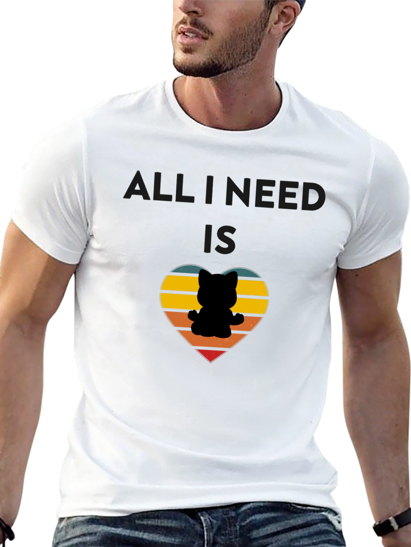 All I Need Is Cats Retro Heart T-Shirt