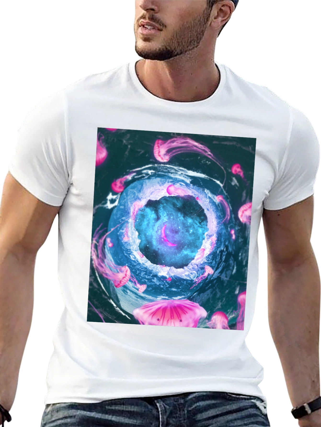 Jellyfish Galaxy Black T-Shirt