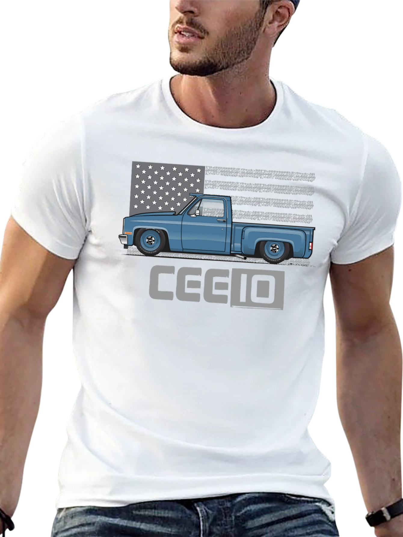Classic Truck Tee - Patriotic C10 Design