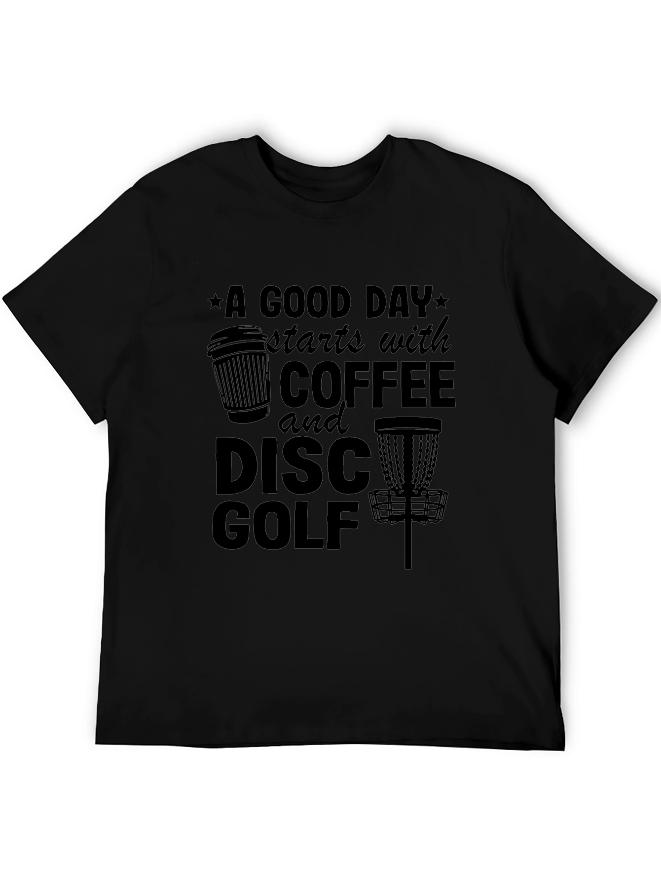 Coffee & Disc Golf Black T-Shirt