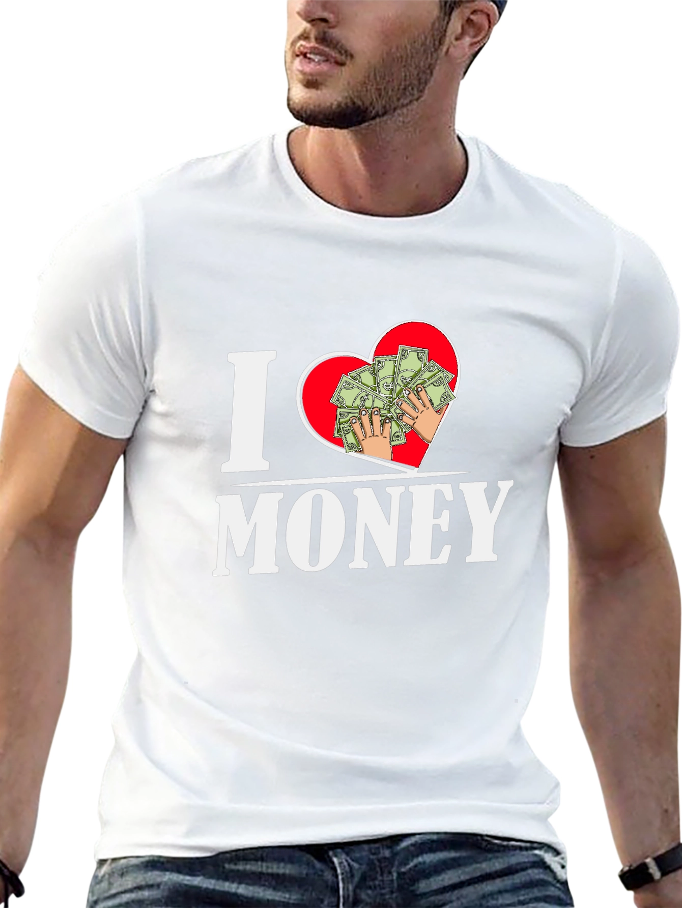 I Heart Money Graphic T-Shirt - Black