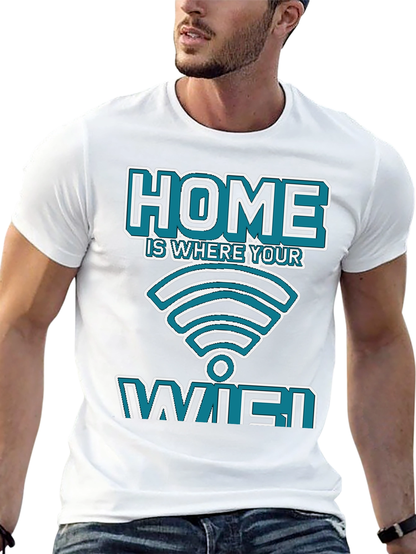 Home is Where Your WiFi Is Black Graphic T-Shirt