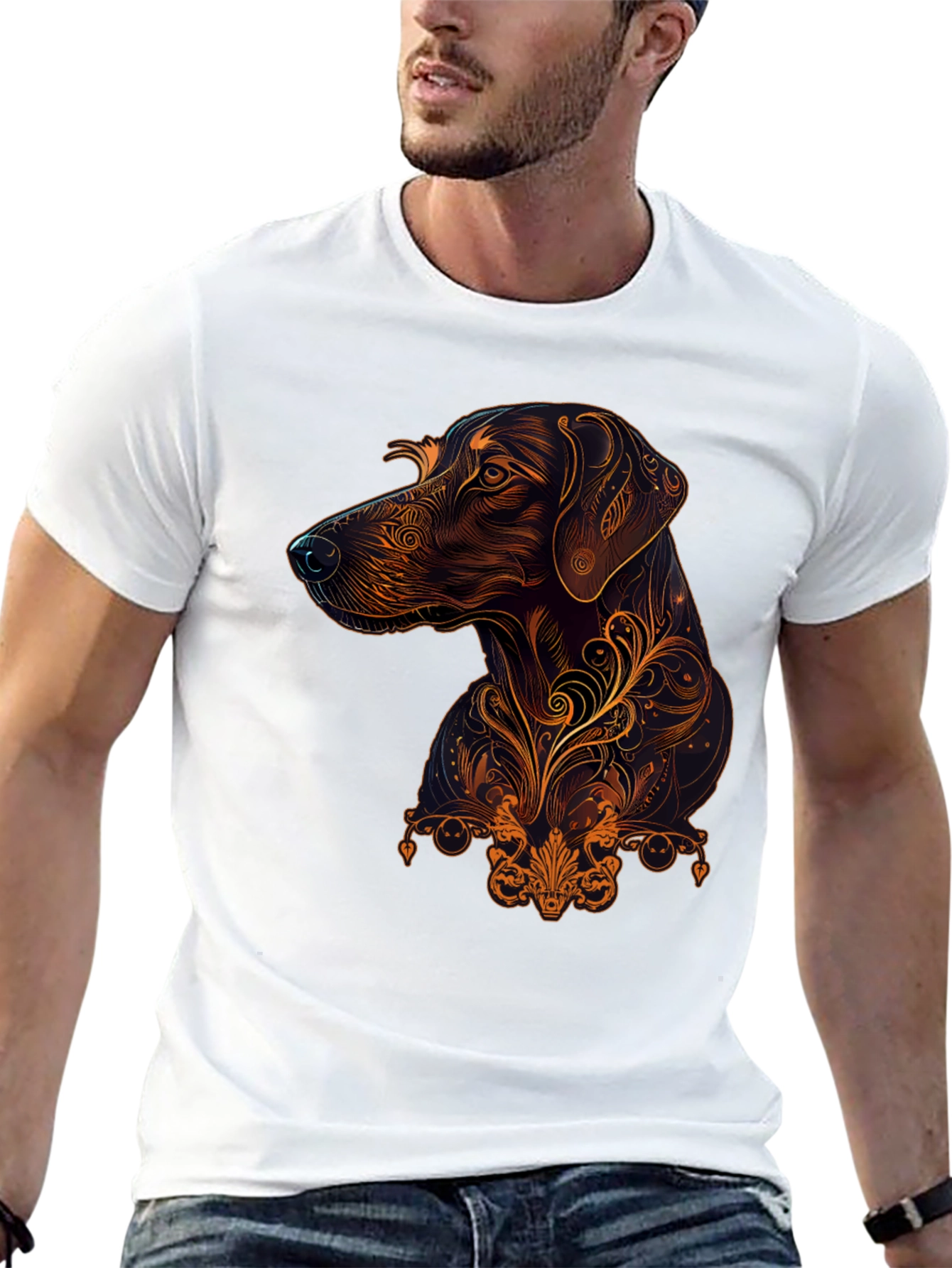 Swirl Art Dog T-Shirt – Stylish Dog Lover Graphic Tee