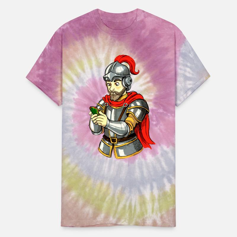 knight with smartphone