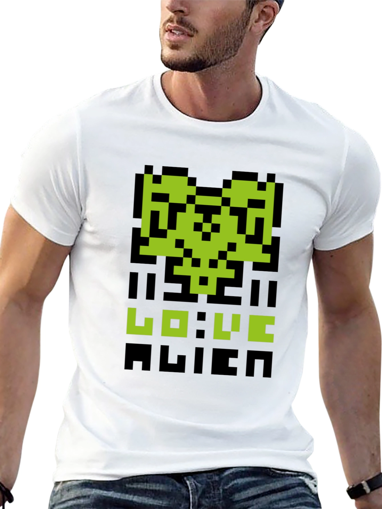 Pixelated Alien Love T-Shirt