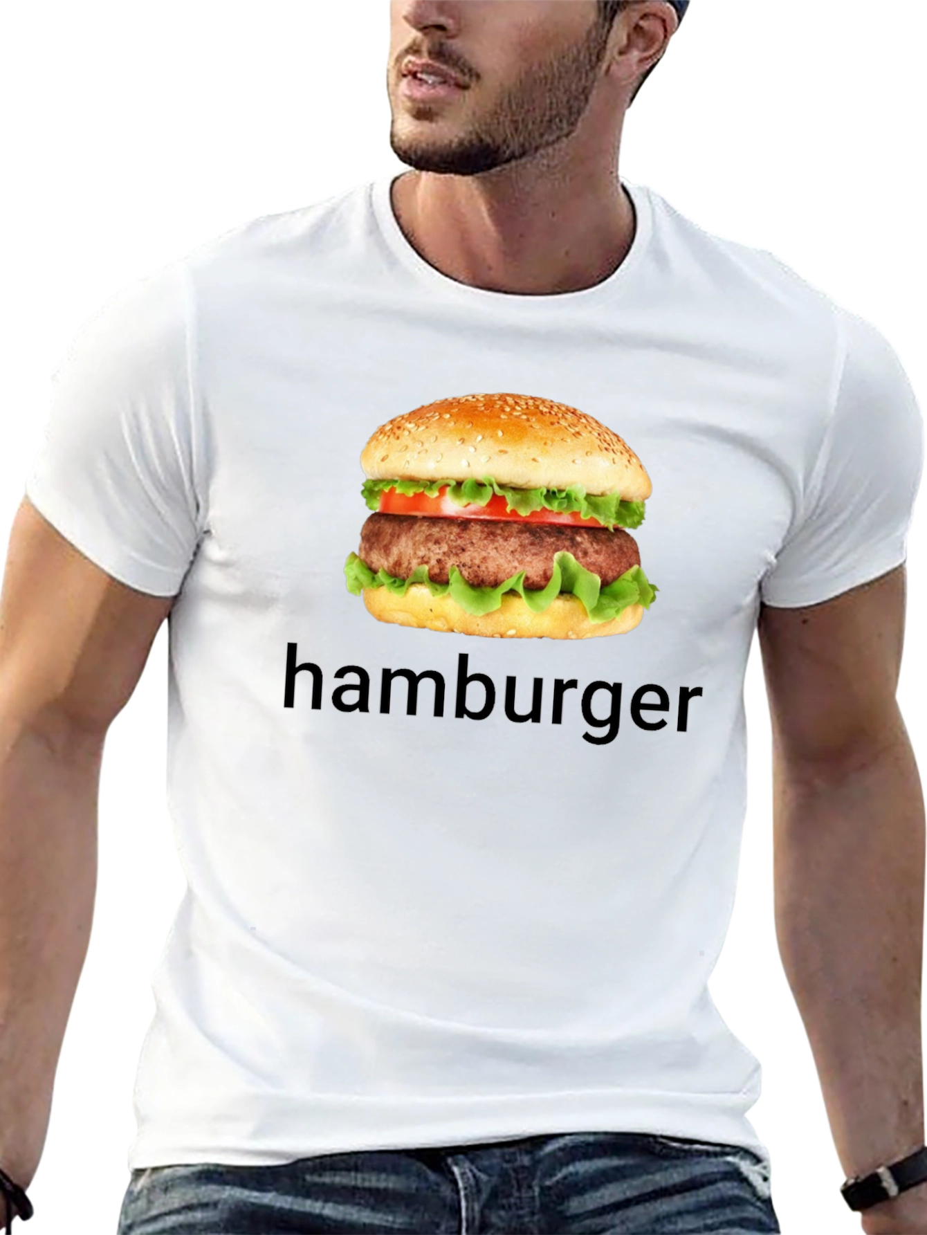 Hamburger Graphic T-Shirt - Casual Black Tee