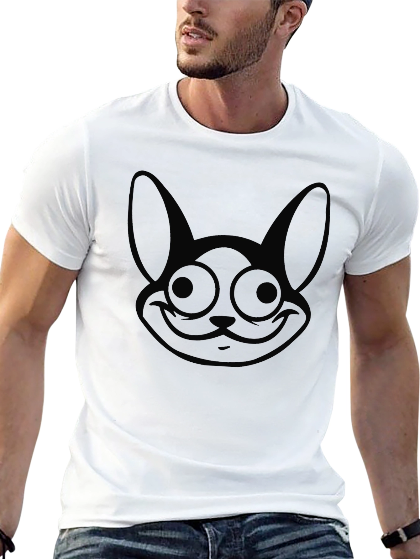 Black Rabbit Graphic T-Shirt Mens Casual Tee