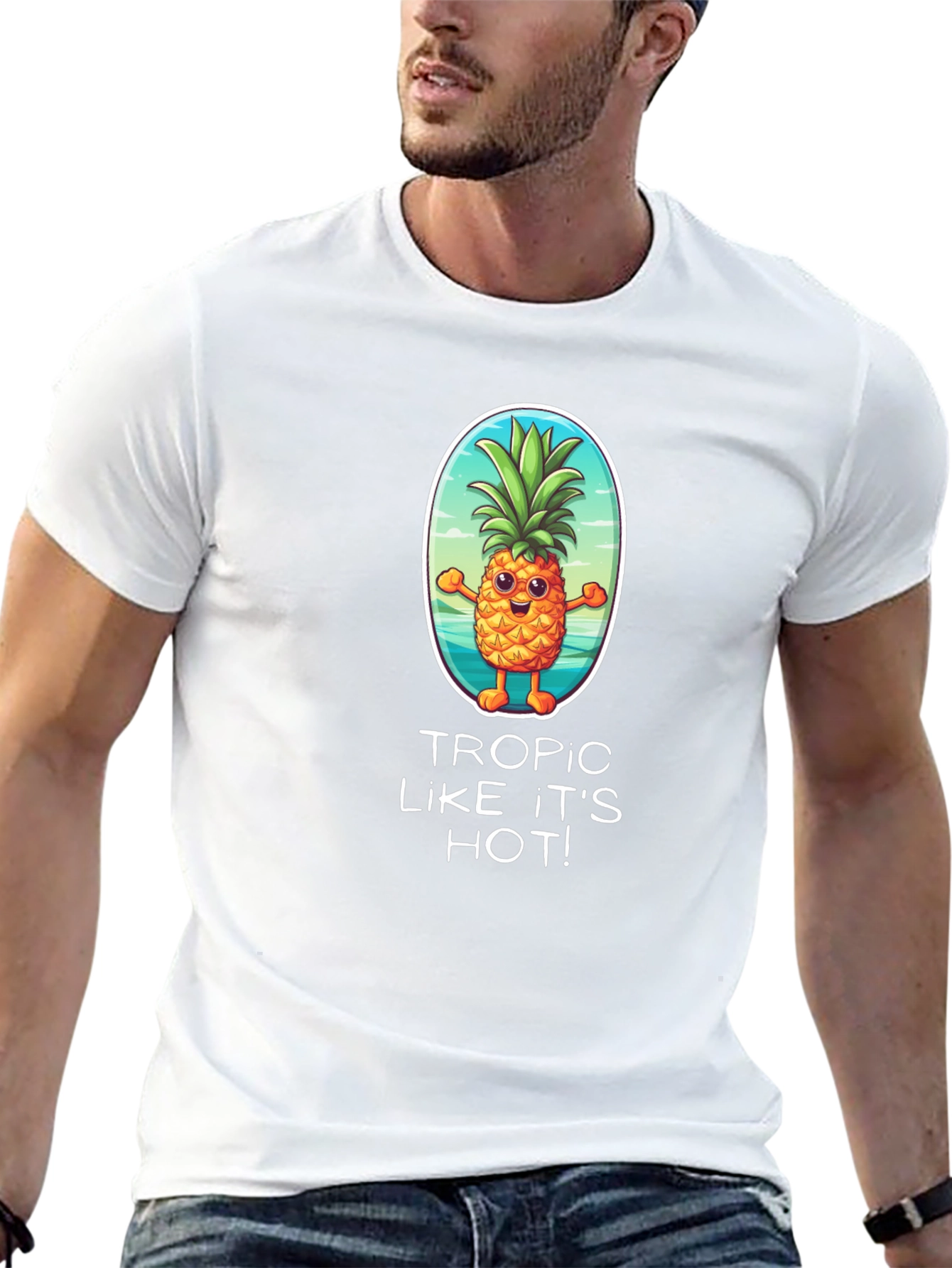 Tropic Like Its Hot! Pineapple Graphic Tee