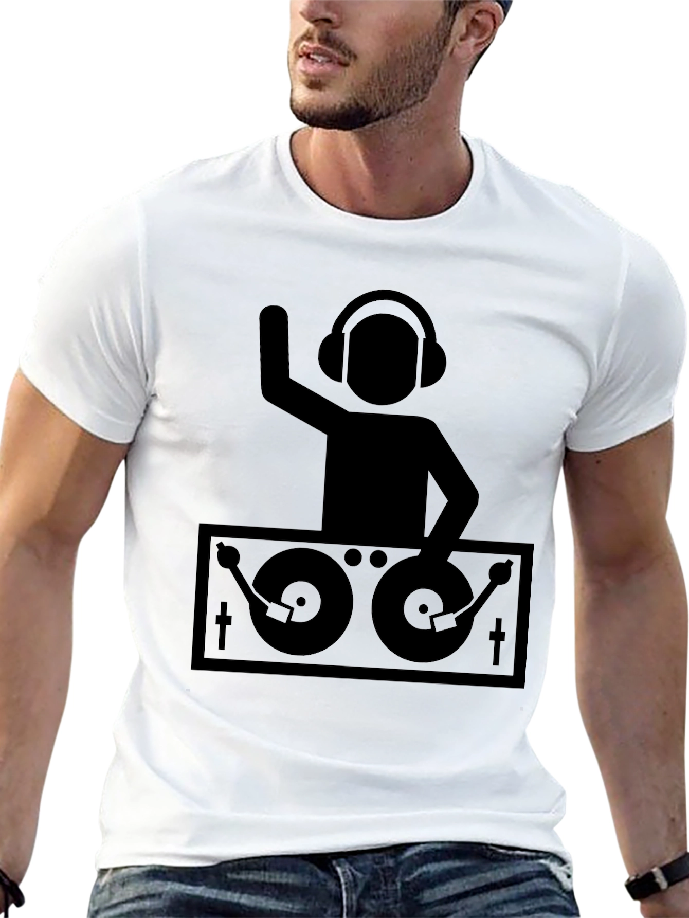 DJ Turntable Graphic Tee - Black