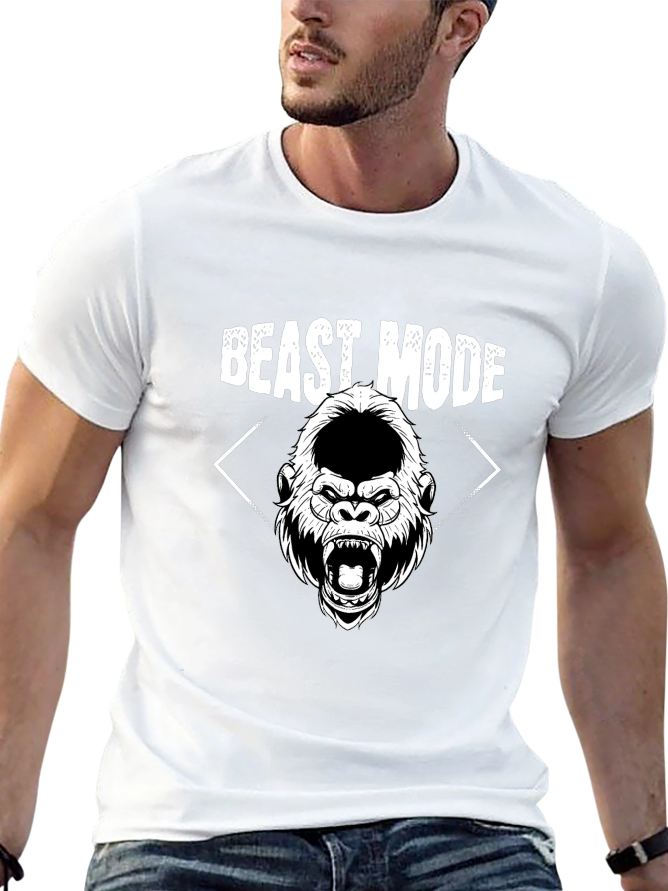 Beast Mode Graphic Tee - Gorilla Design Black
