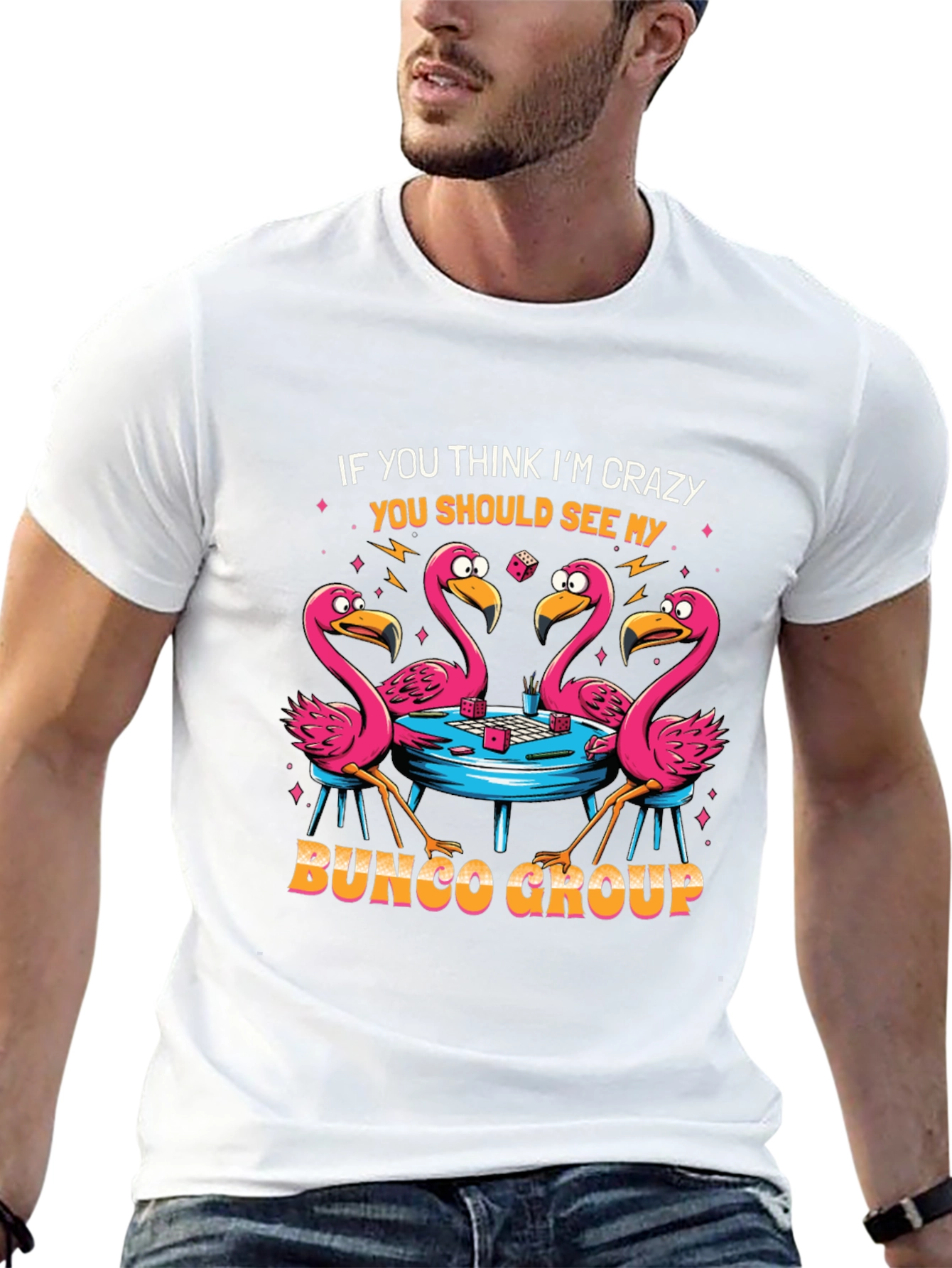 Crazy Bunco Group Flamingo Graphic Tee