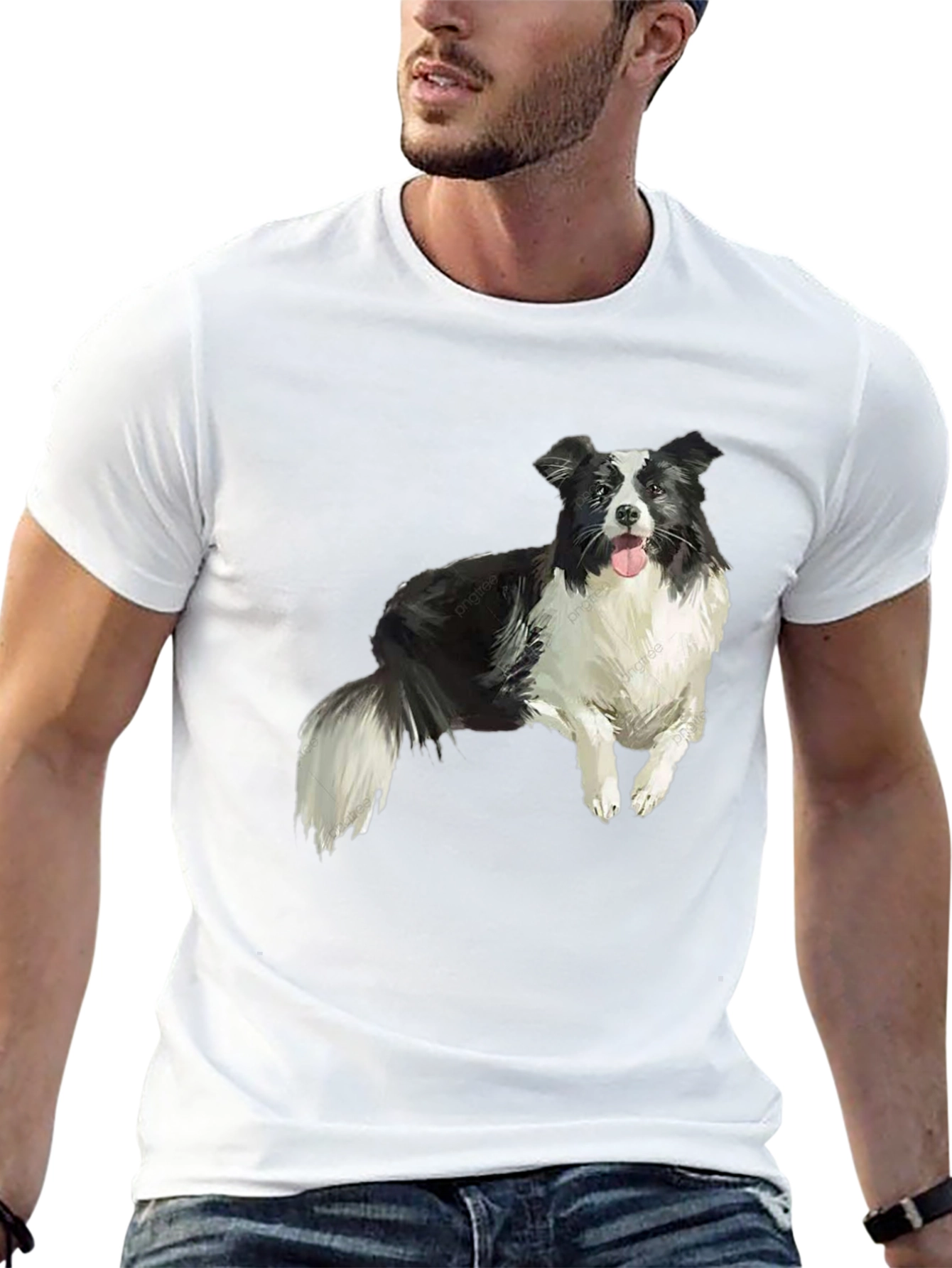 Border Collie Graphic T-Shirt – Realistic Dog Lover Tee