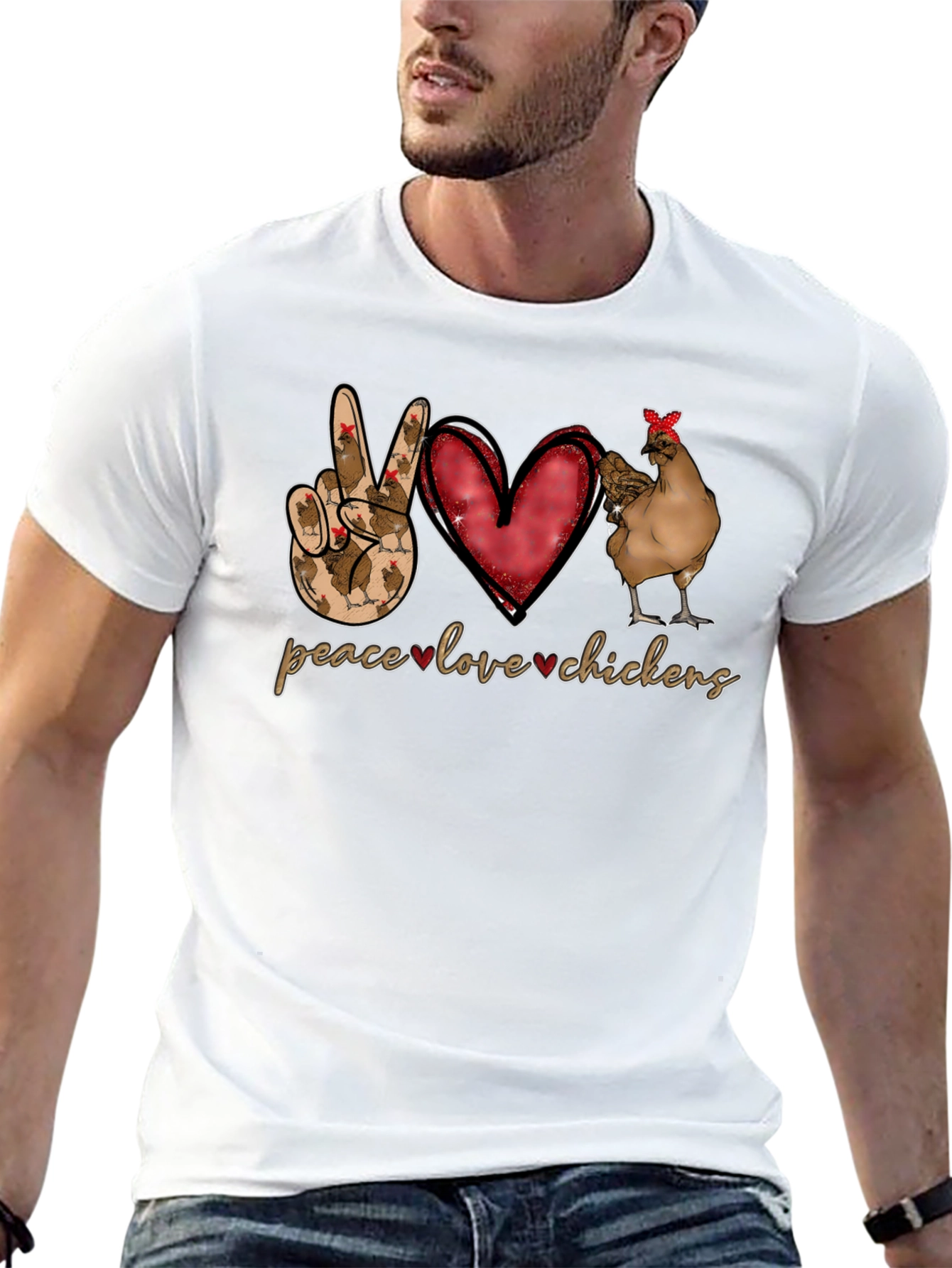 Peace Love Chickens Graphic Tee