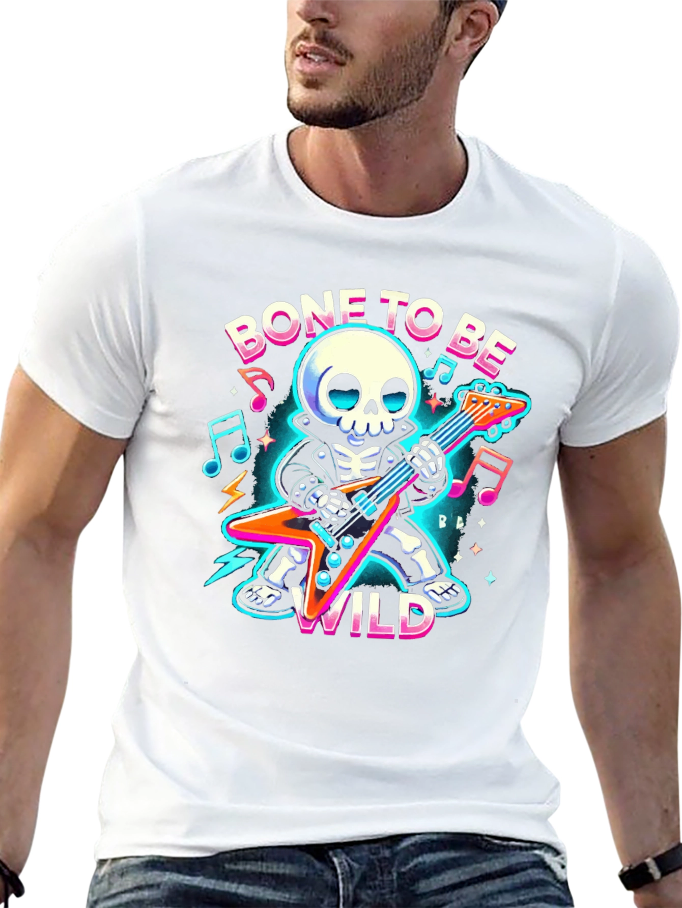 Bone to Be Wild Skeleton Guitarist T-Shirt