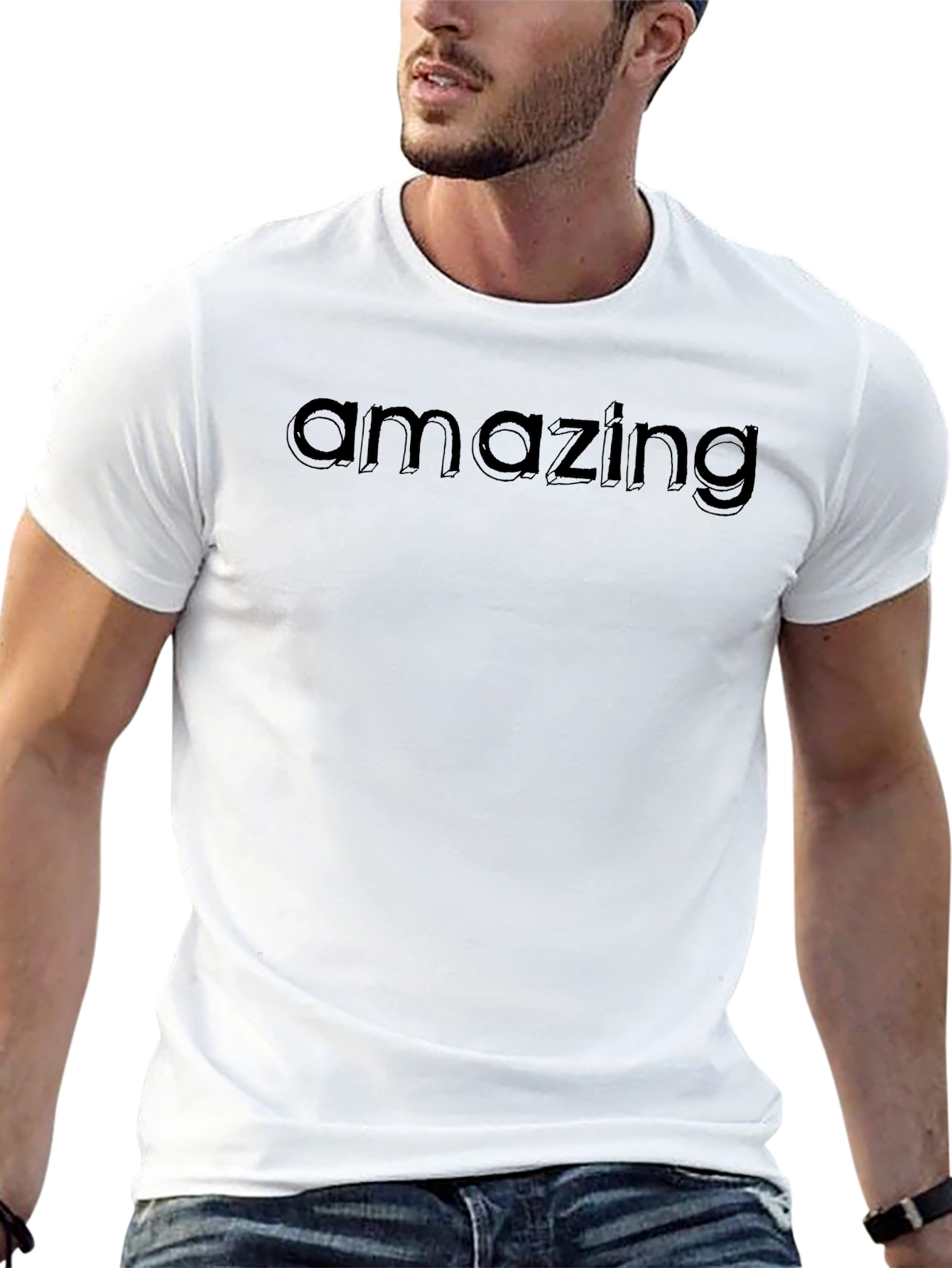 Amazing Graphic Print Crew Neck T-Shirt