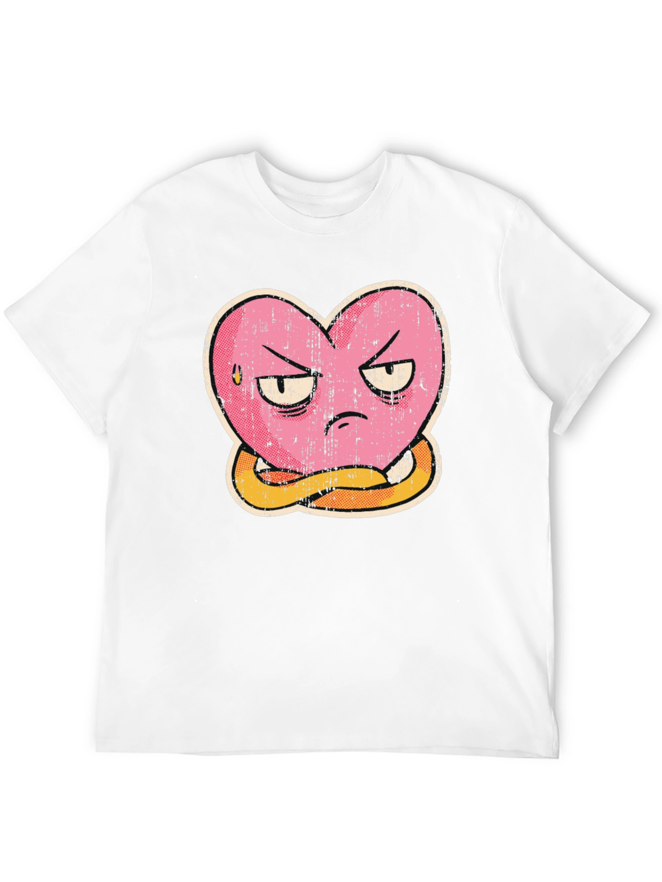 Grumpy Heart Graphic Tee - Mens Black T-Shirt