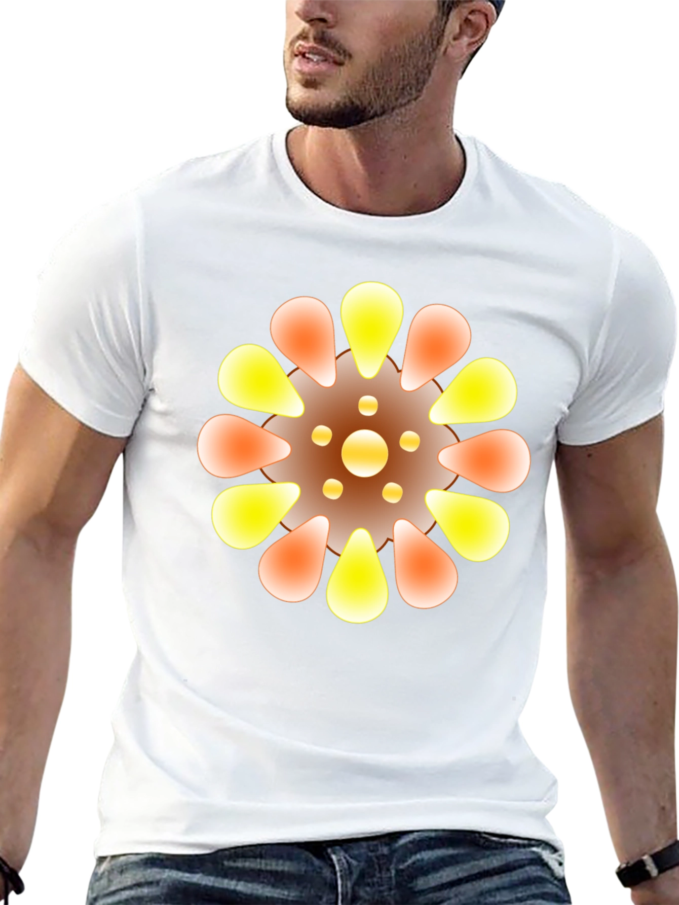 Abstract Floral Graphic Black Tee