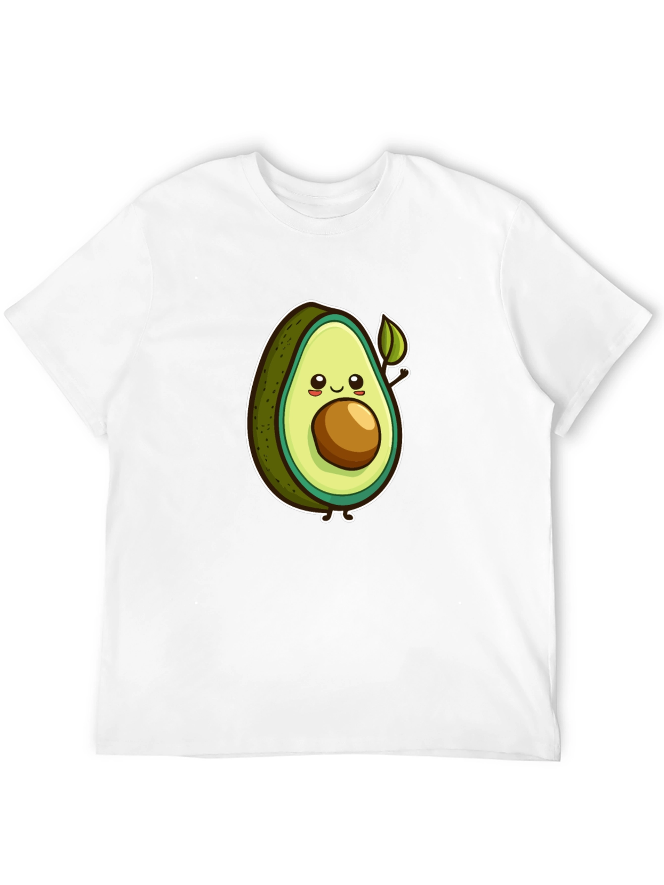 Cartoon Avocado Graphic Tee - Black Unisex T-Shirt