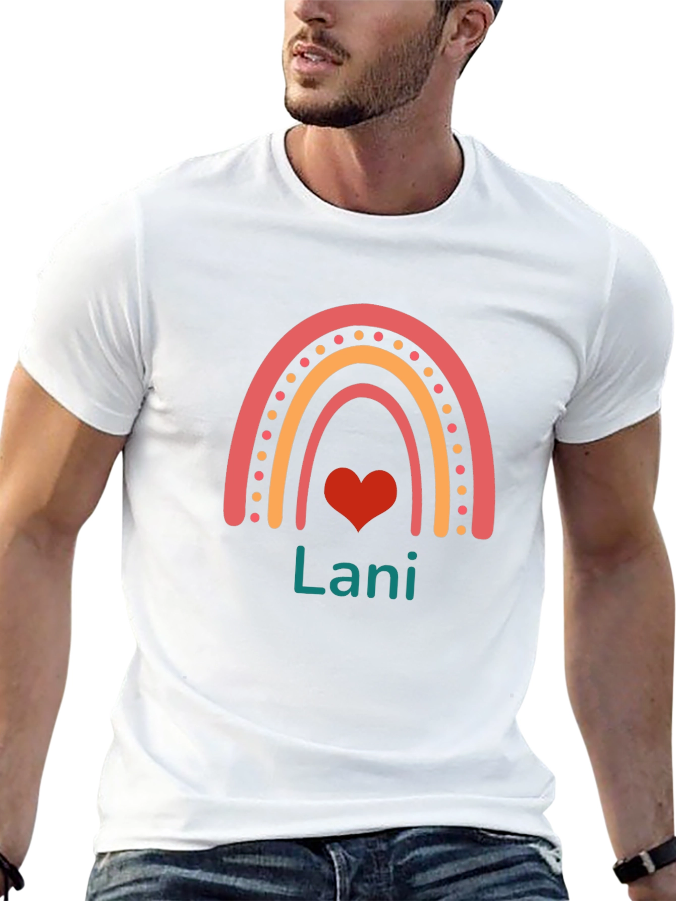 Rainbow Lani Heart Tee - Personalized Kids Shirt