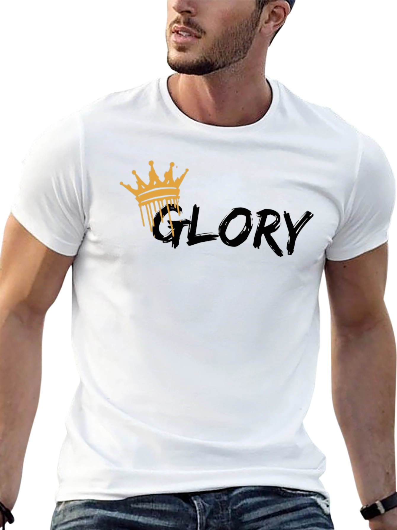 Mens Black Glory Crown Graphic Tee