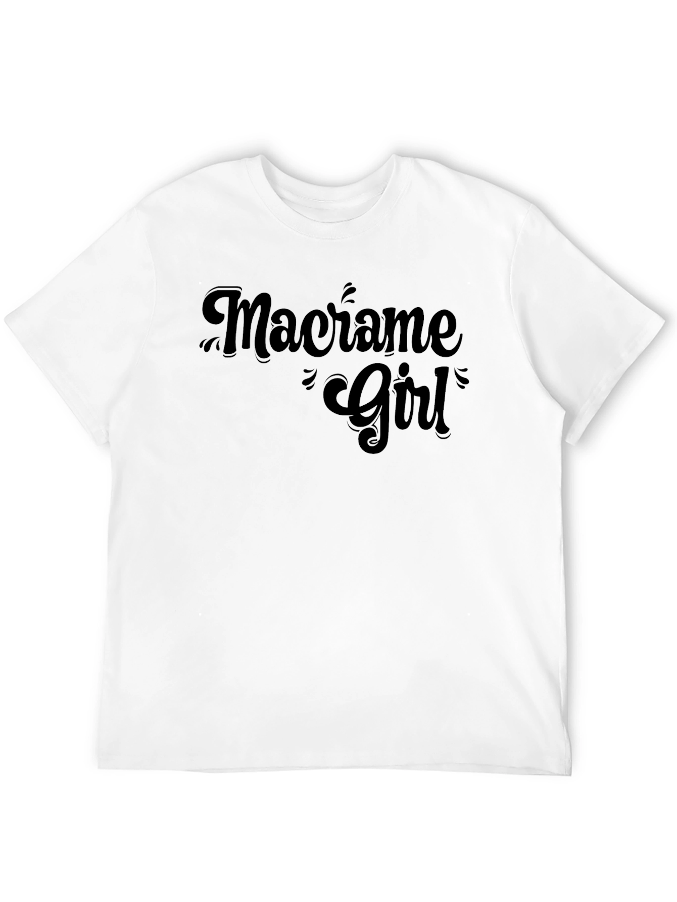 Macrame Girl T-Shirt - Black Graphic Tee
