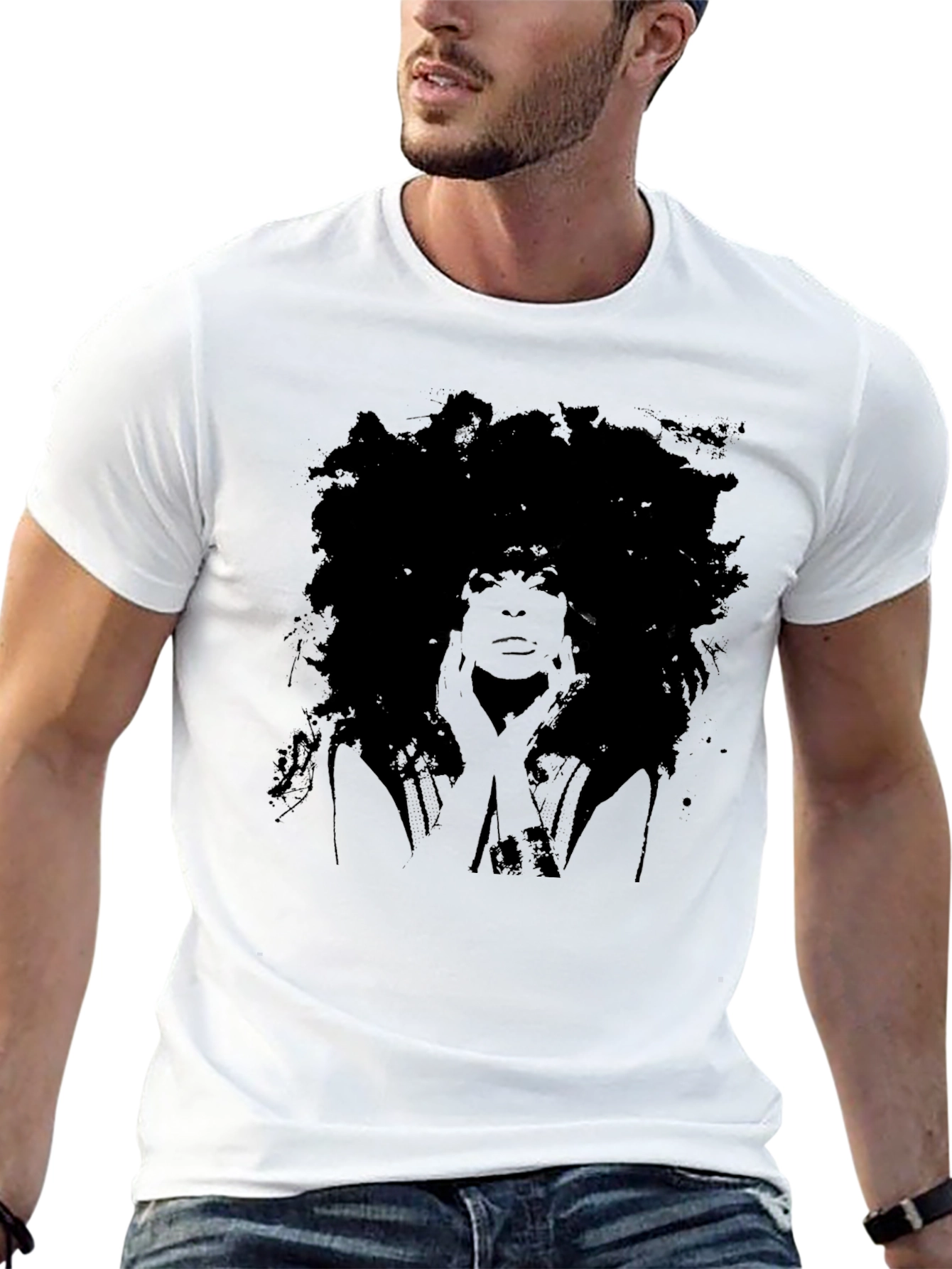 Afro Silhouette Graphic Tee - Black Unisex T-Shirt