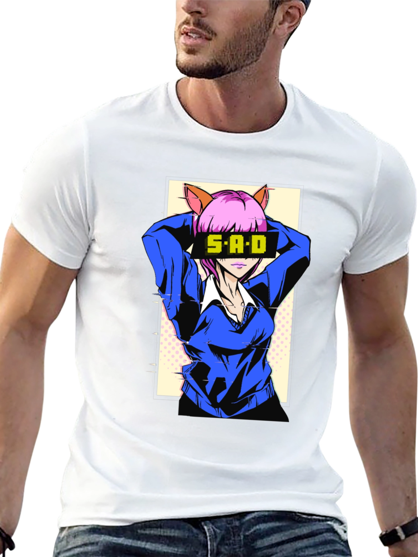 Anime Girl Graphic T-Shirt - SAD Design
