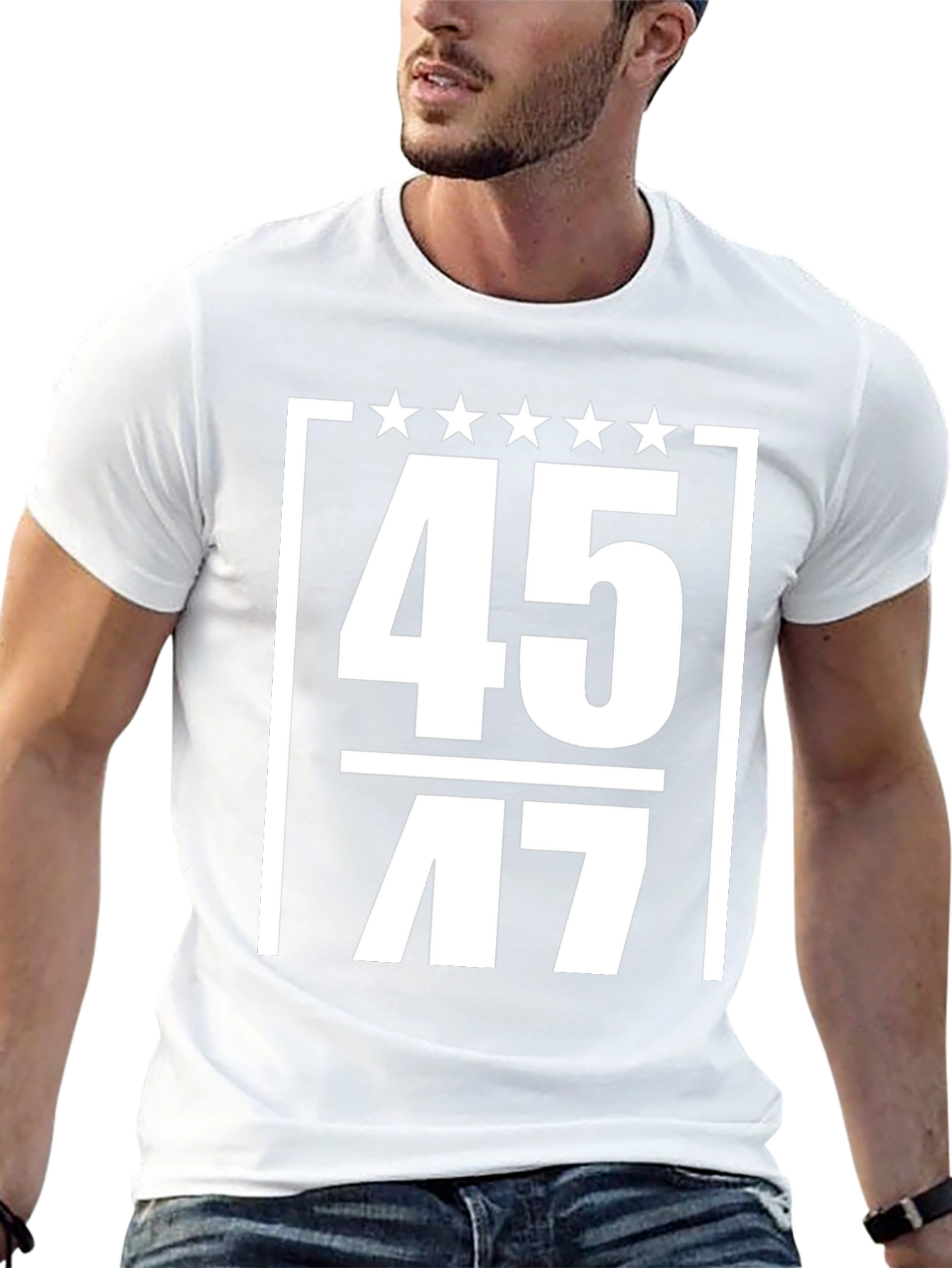 45/47 Stars T-Shirt - Bold Graphic Tee