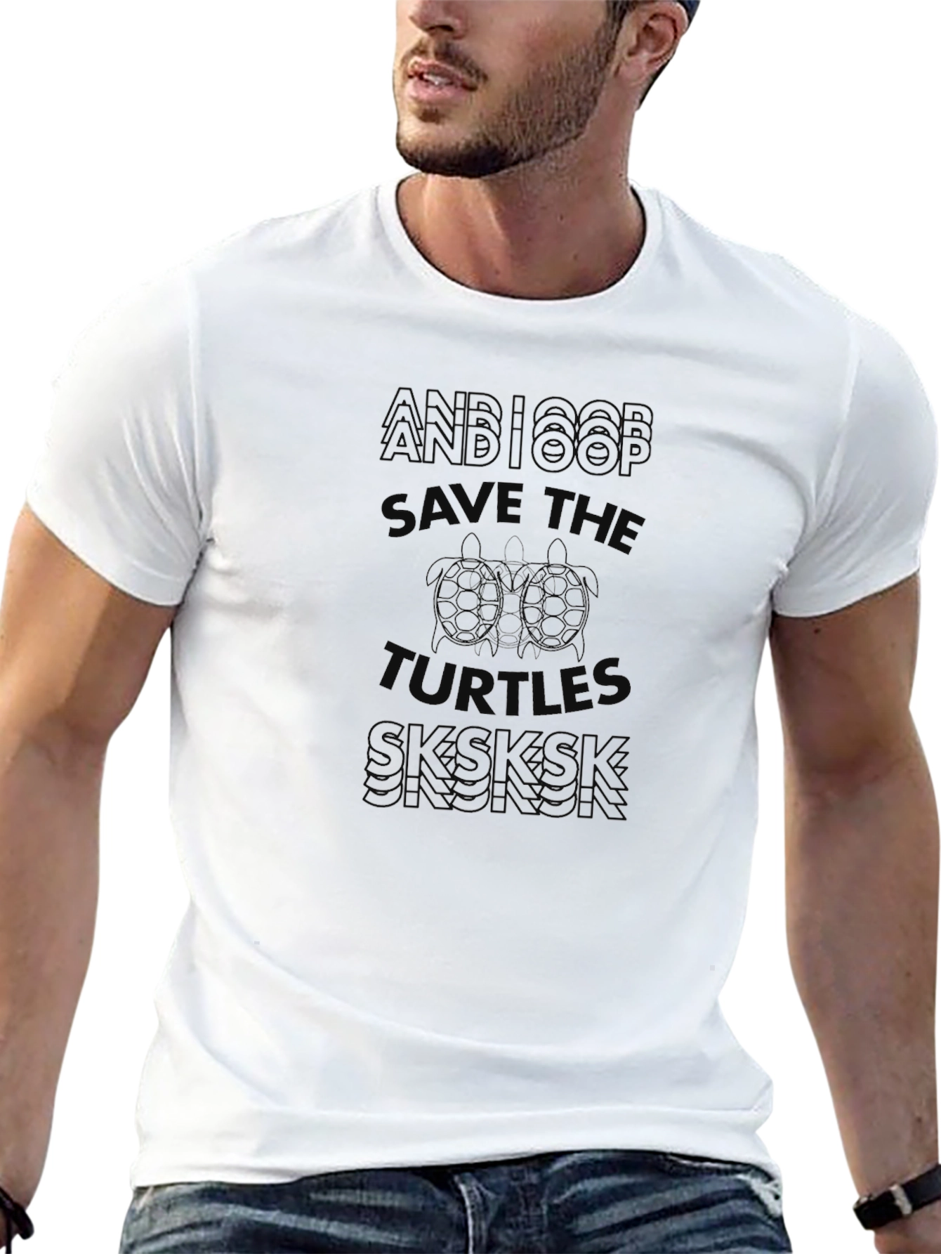 Save the Turtles Graphic T-Shirt - Black