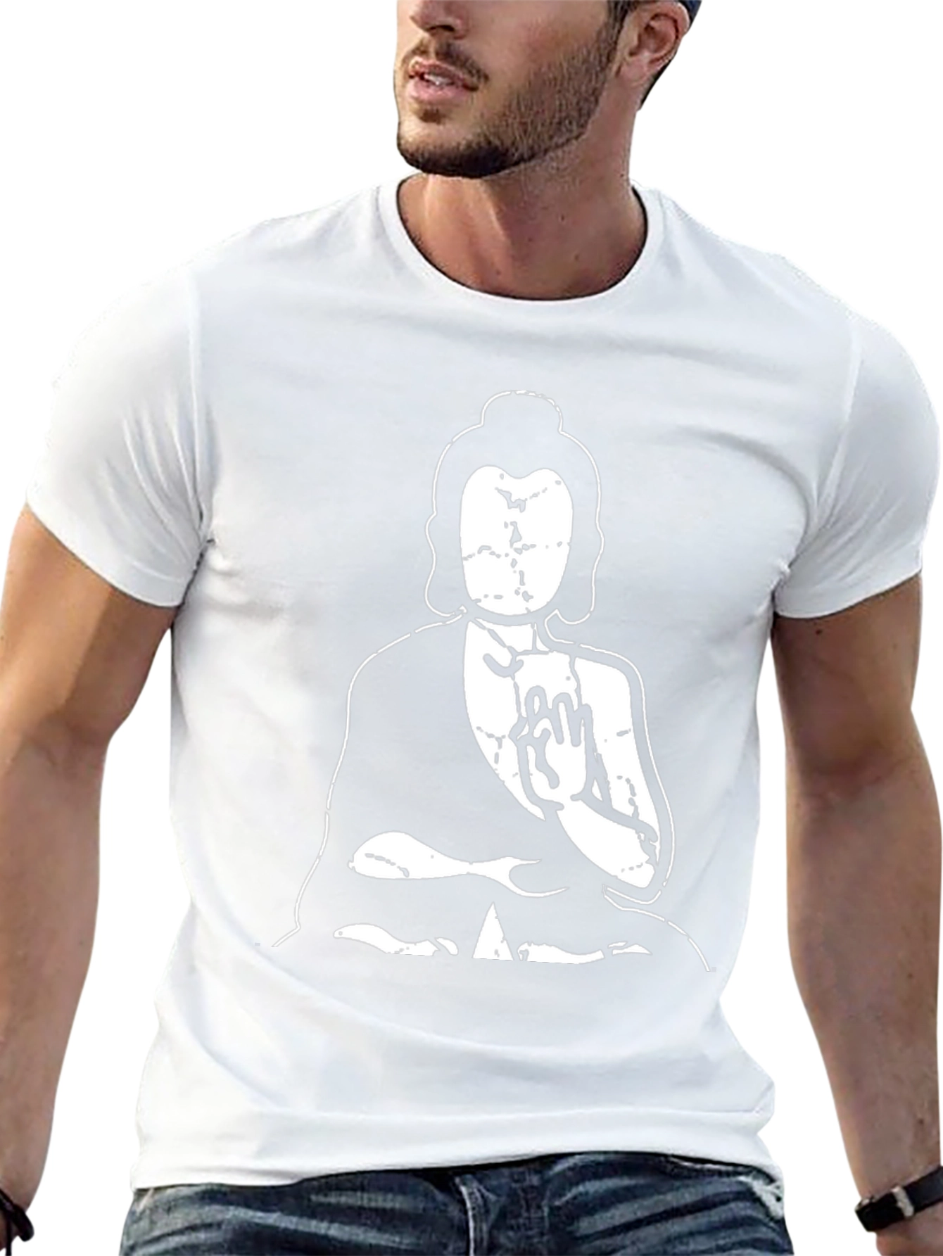 Buddha Graphic Print Black T-Shirt