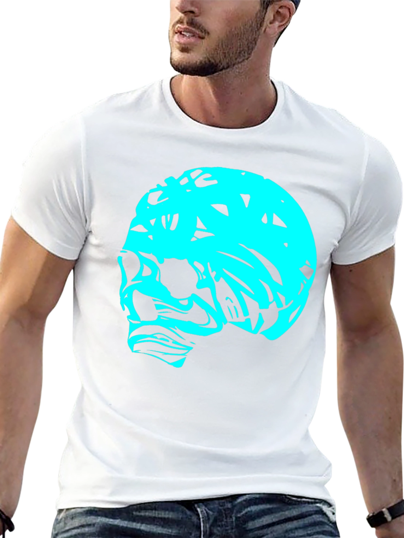 Edgy Skull Graphic Tee - Black Cotton T-Shirt