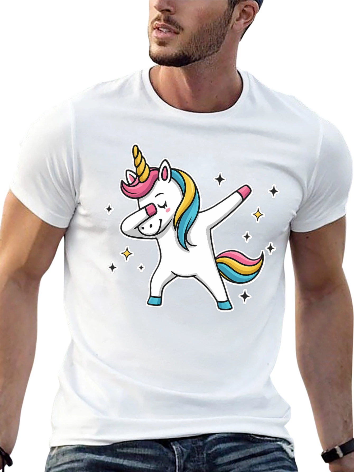 Dabbing Unicorn Graphic Tee - Black