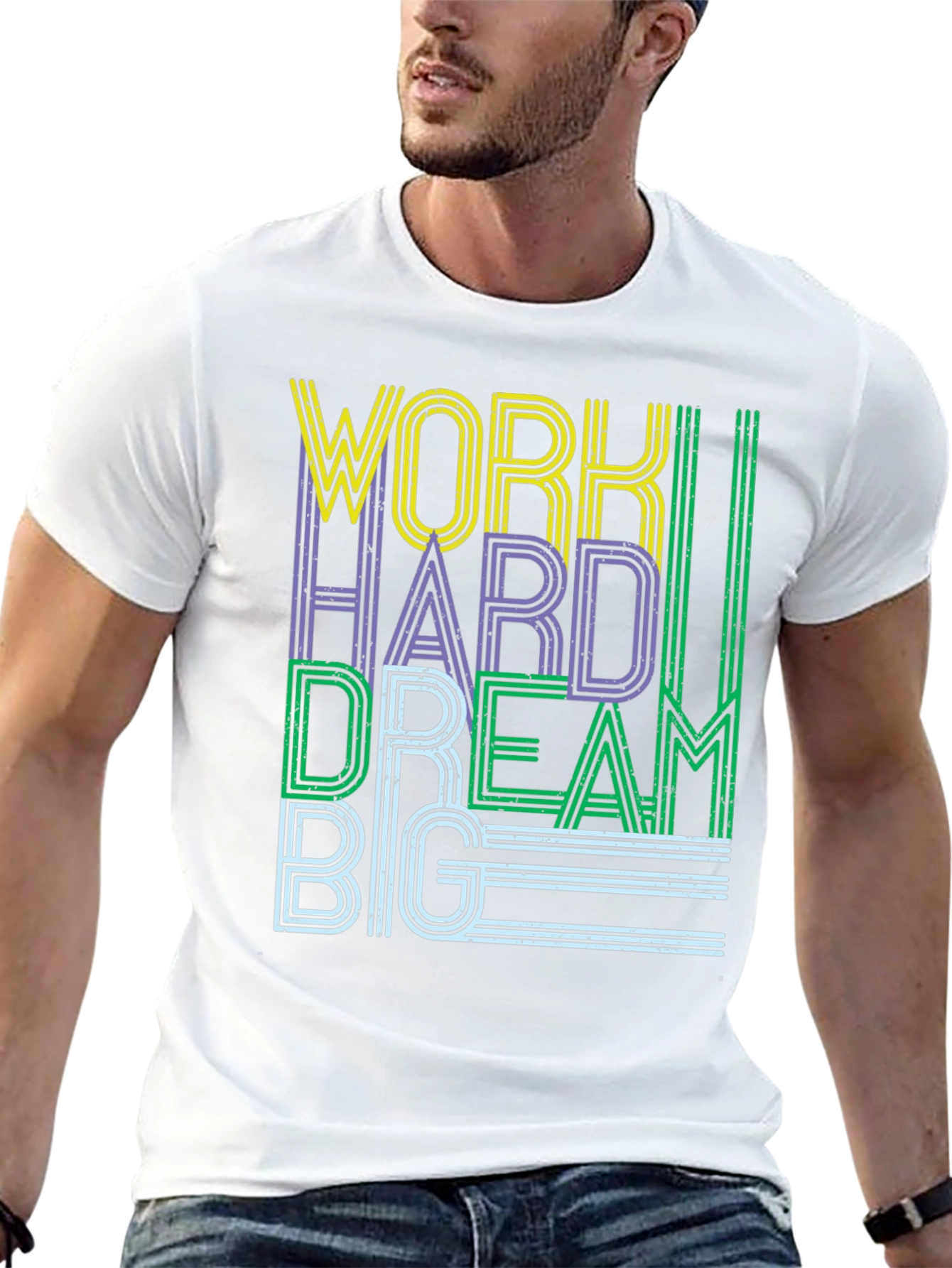 Work Hard Dream Big Graphic Tee - Black