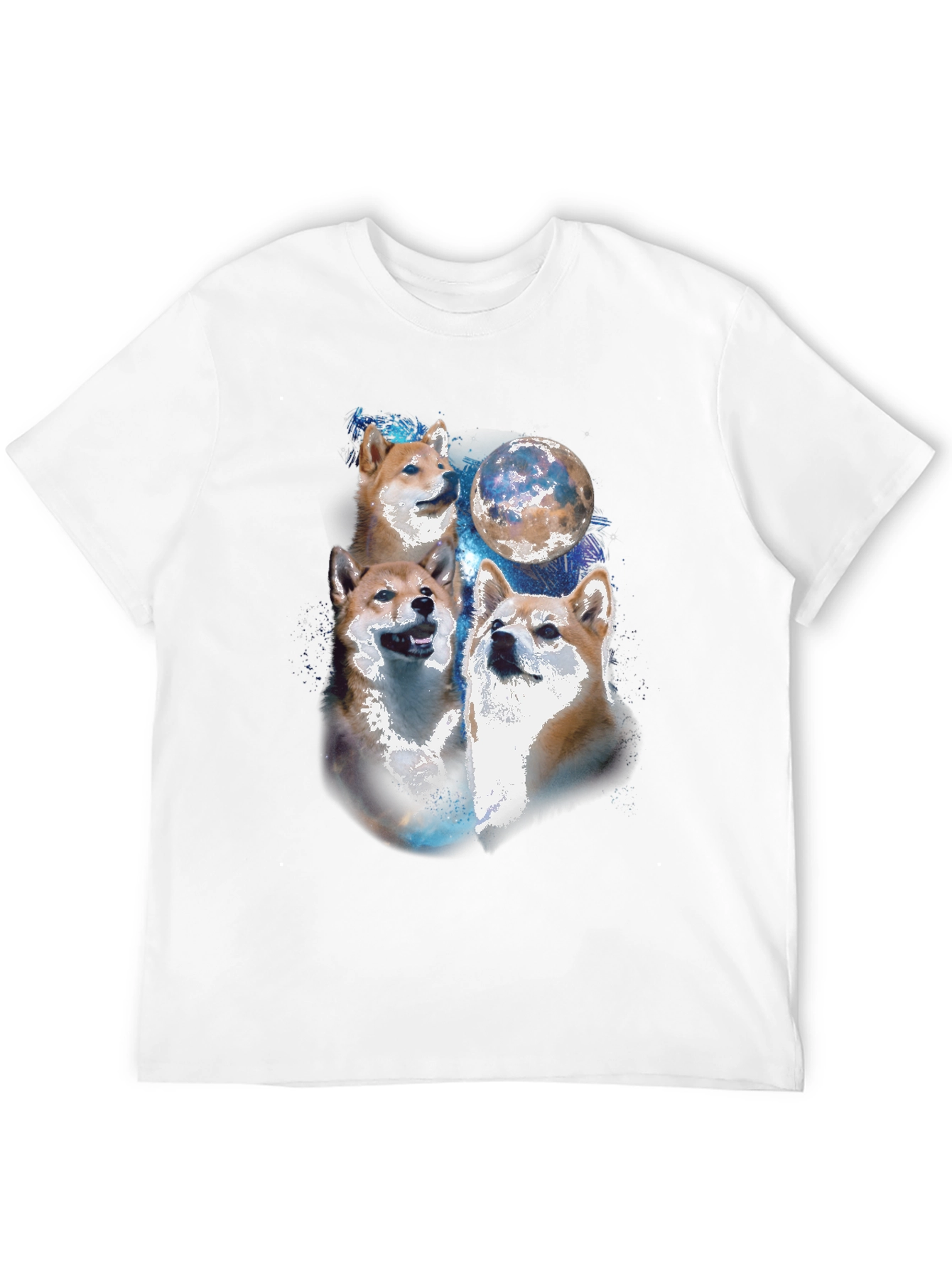 Shiba Inu Moon Art T-Shirt – Colorful Dog Lover Tee