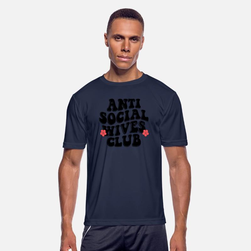 Retro wavy anti social wives club t shirt design
