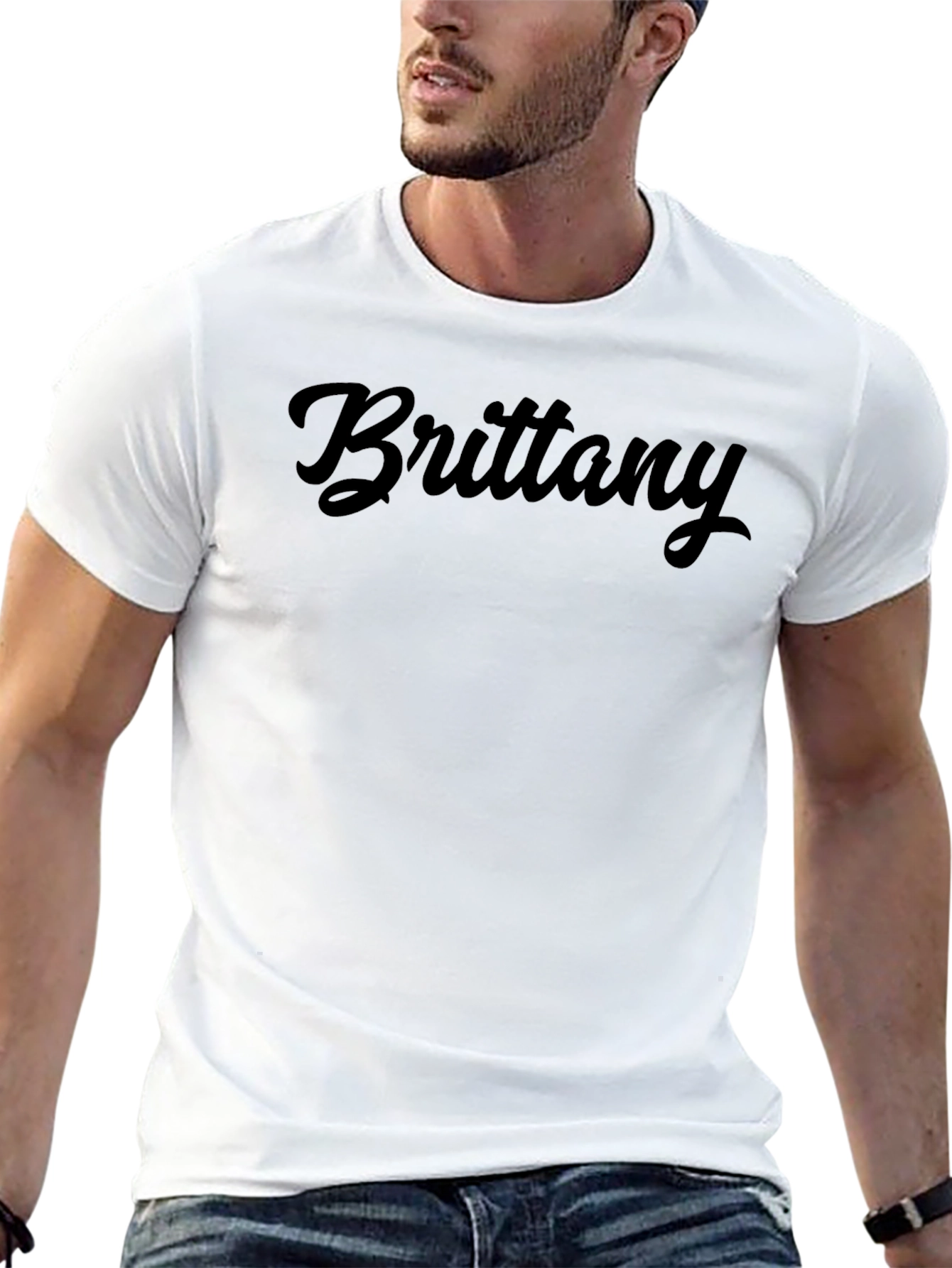 Brittany Name Graphic Tee - Casual Black T-Shirt