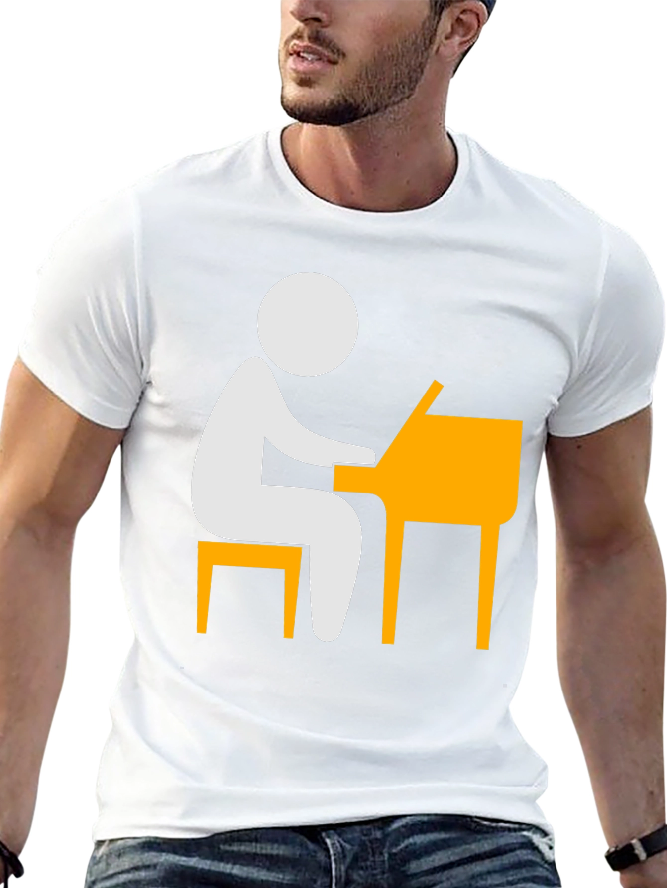 Piano Player T-Shirt - Stick Figure Musician Tee
